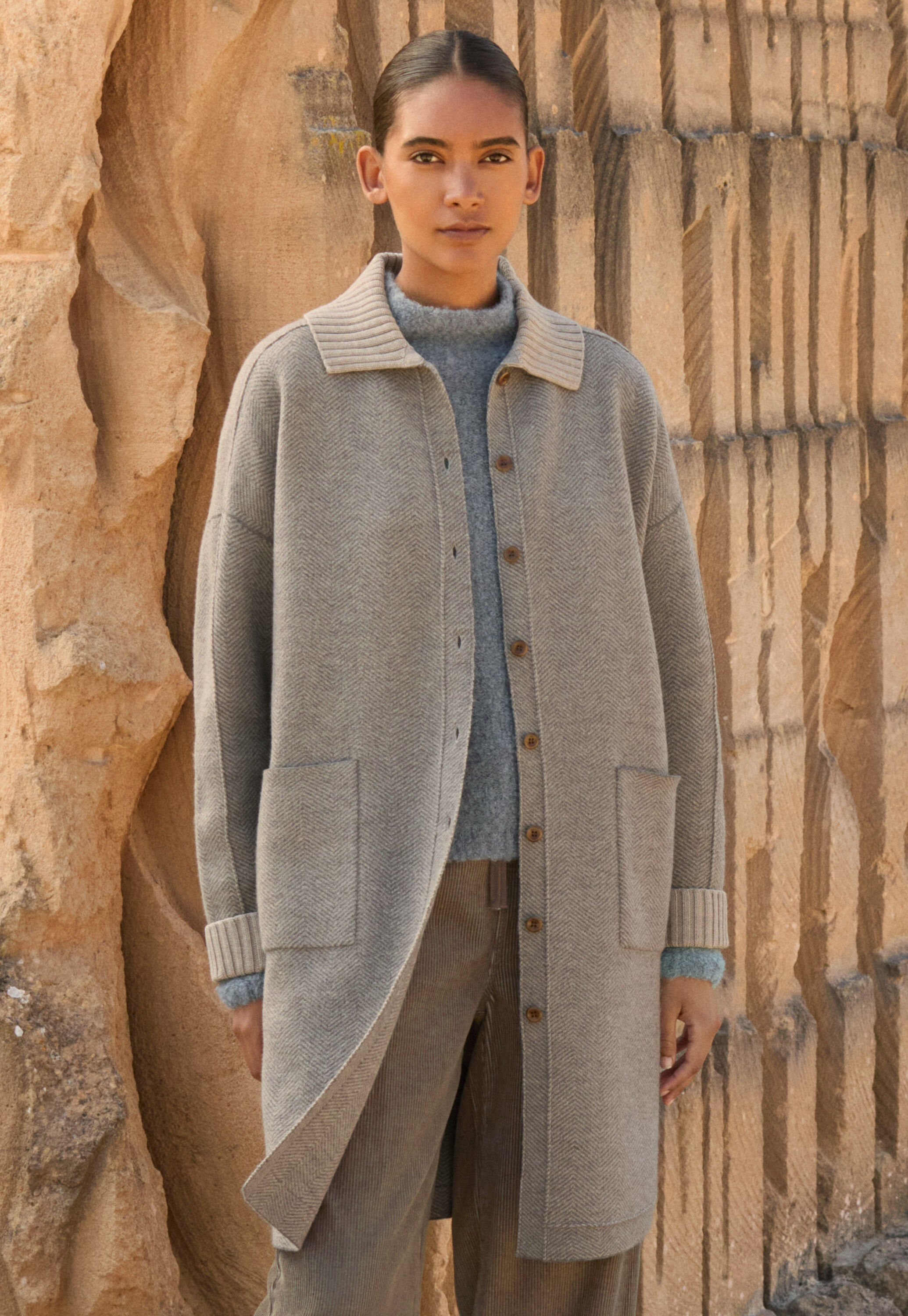 Herringbone coatigan