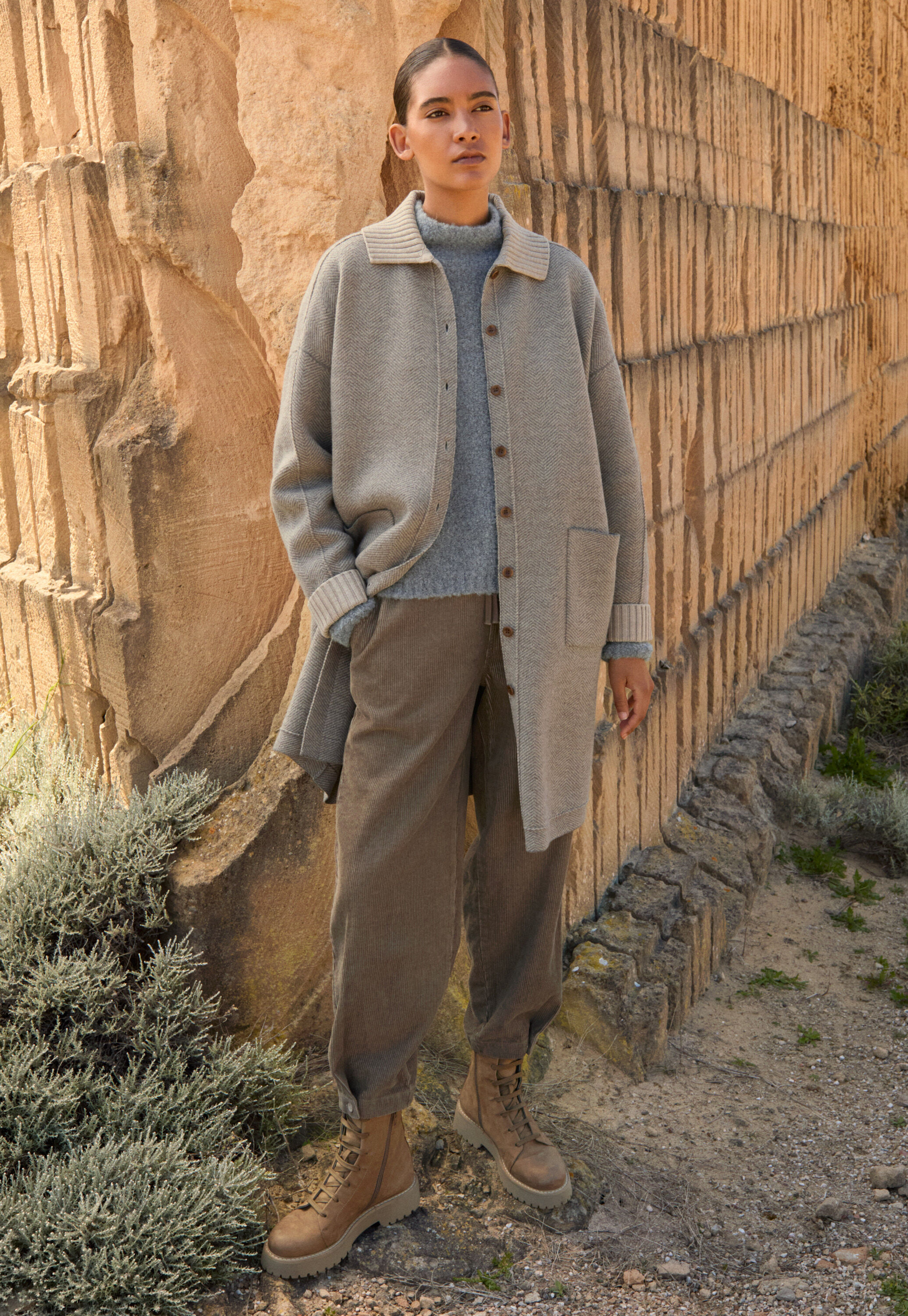 Herringbone coatigan