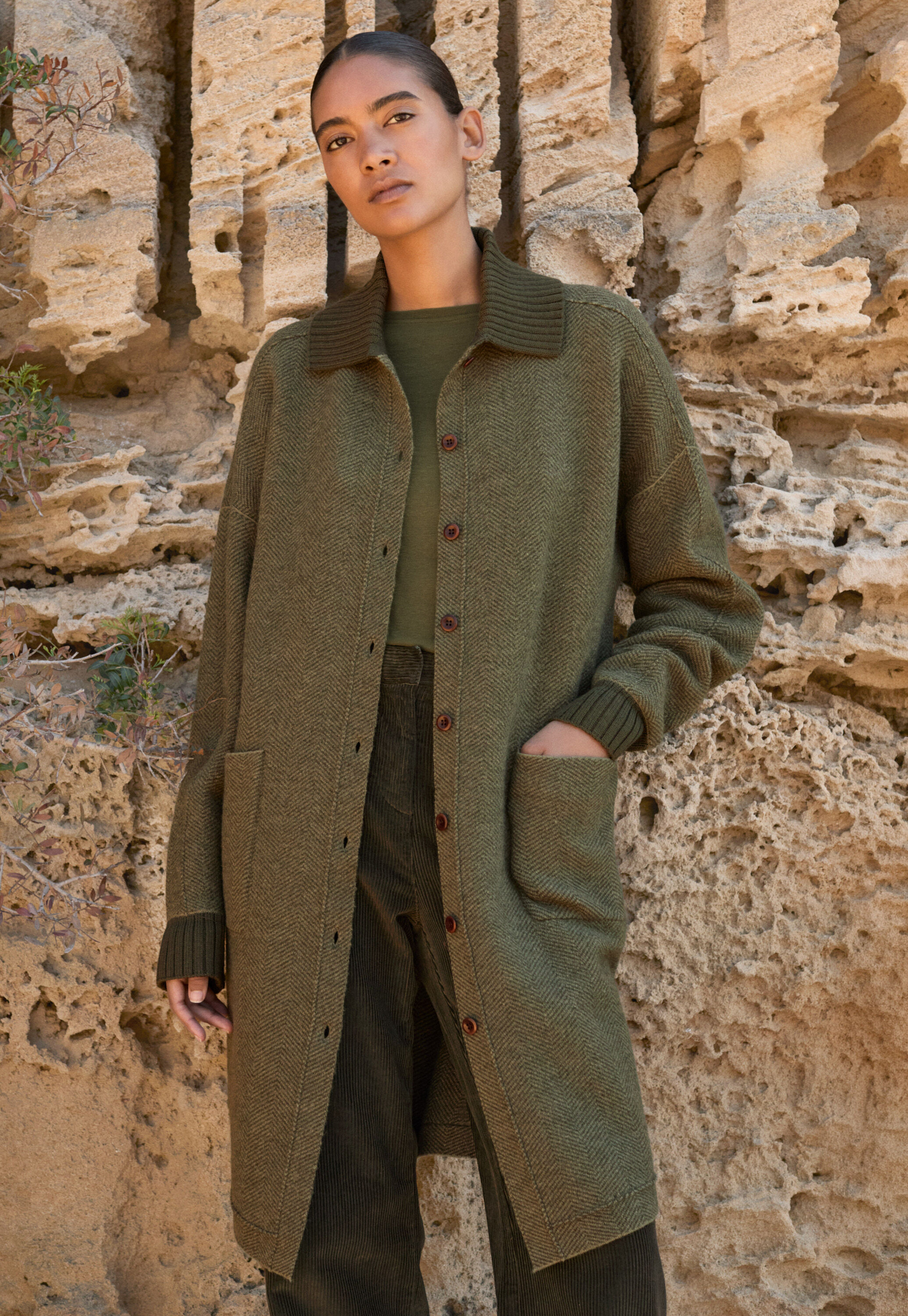 Herringbone coatigan