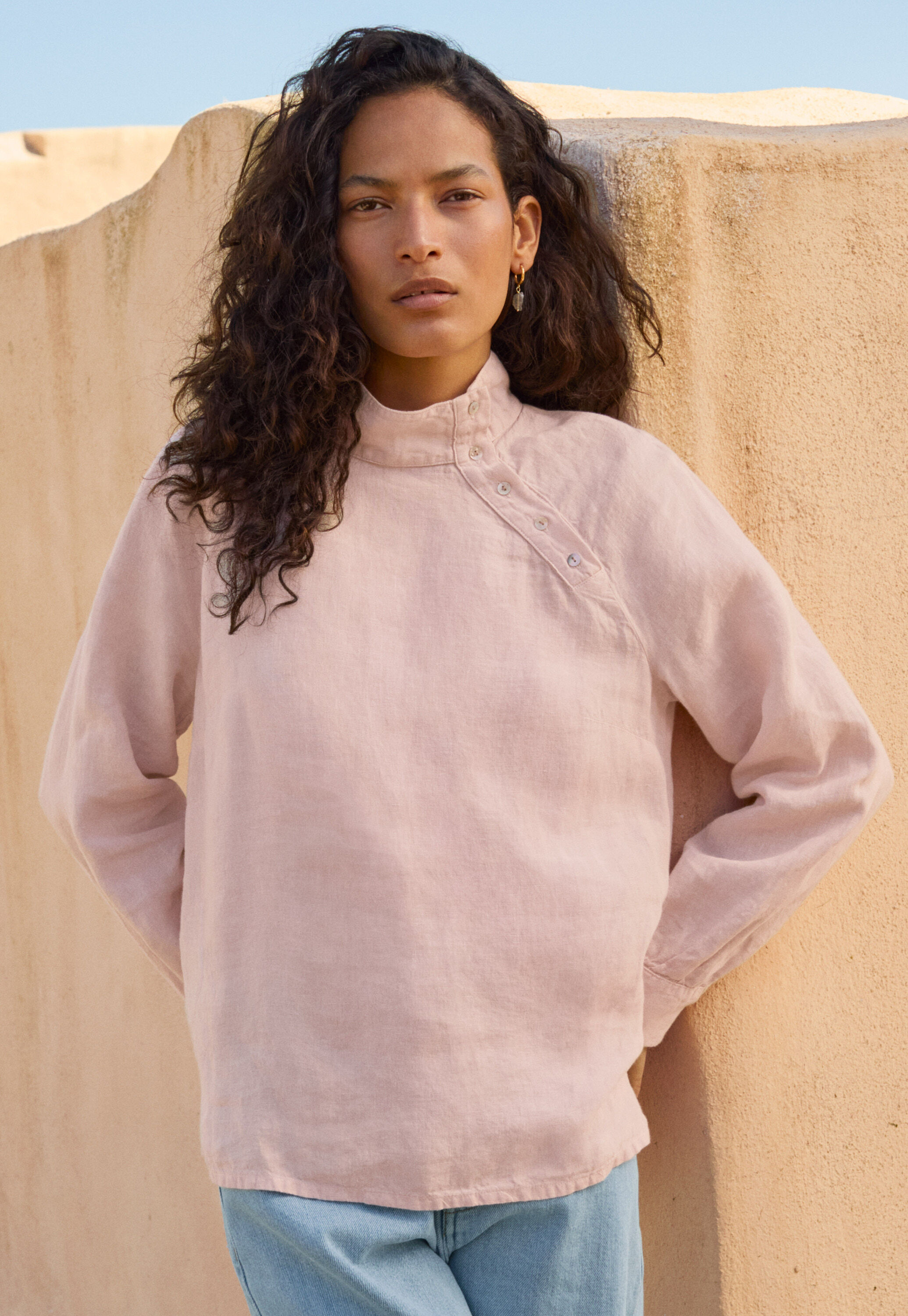 Funnel neck blouse