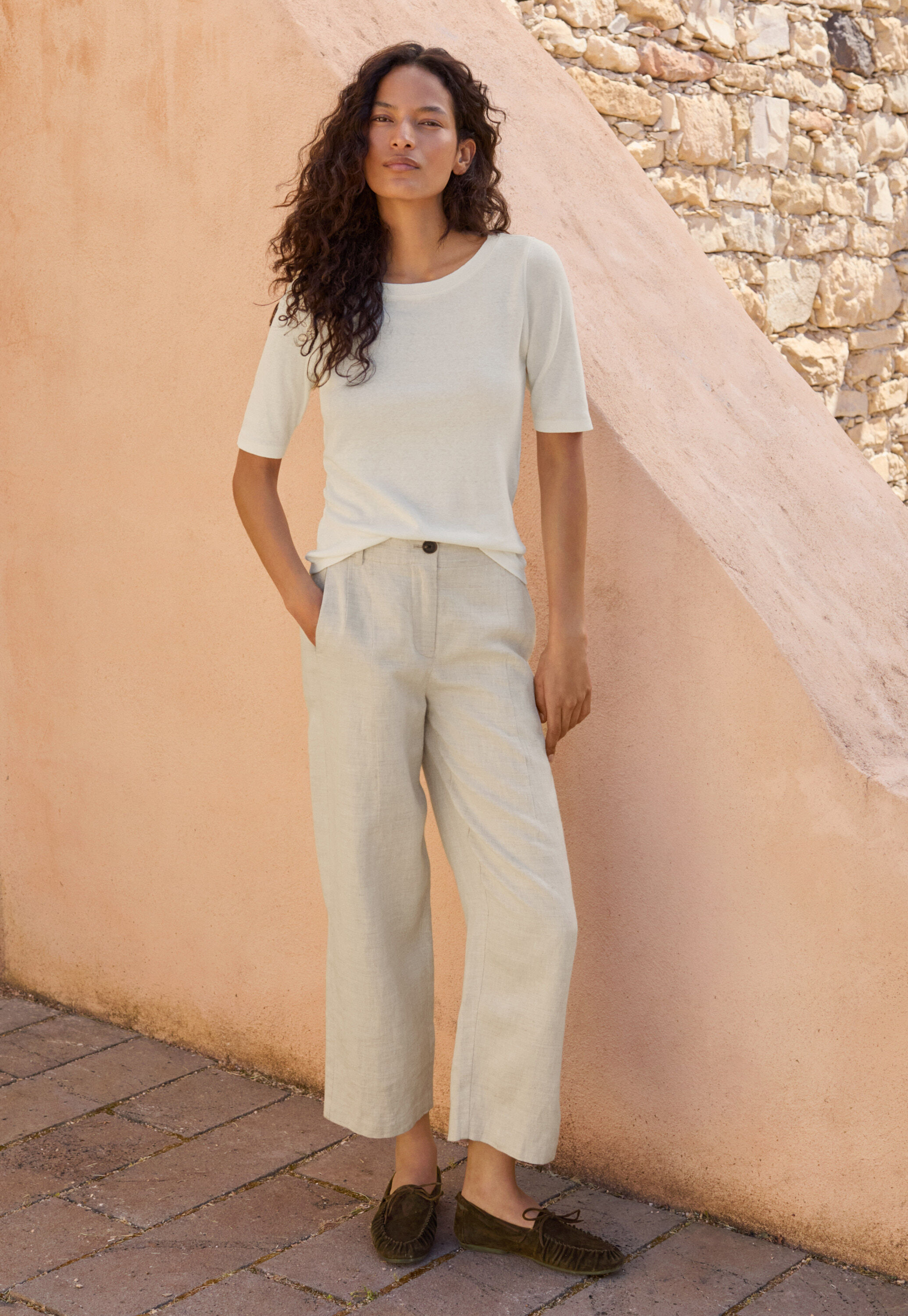Ribbed jersey top