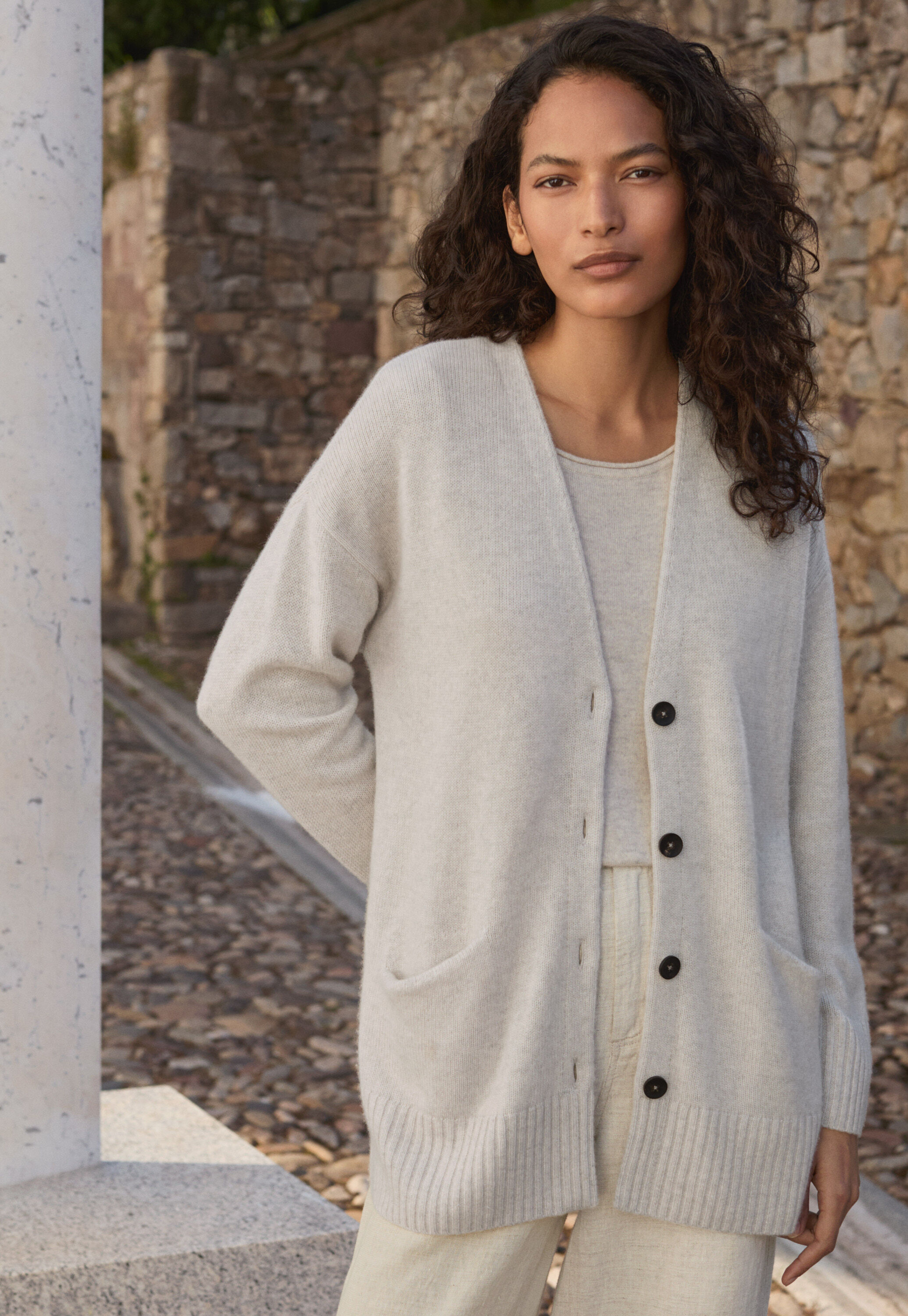 V-neck cardigan
