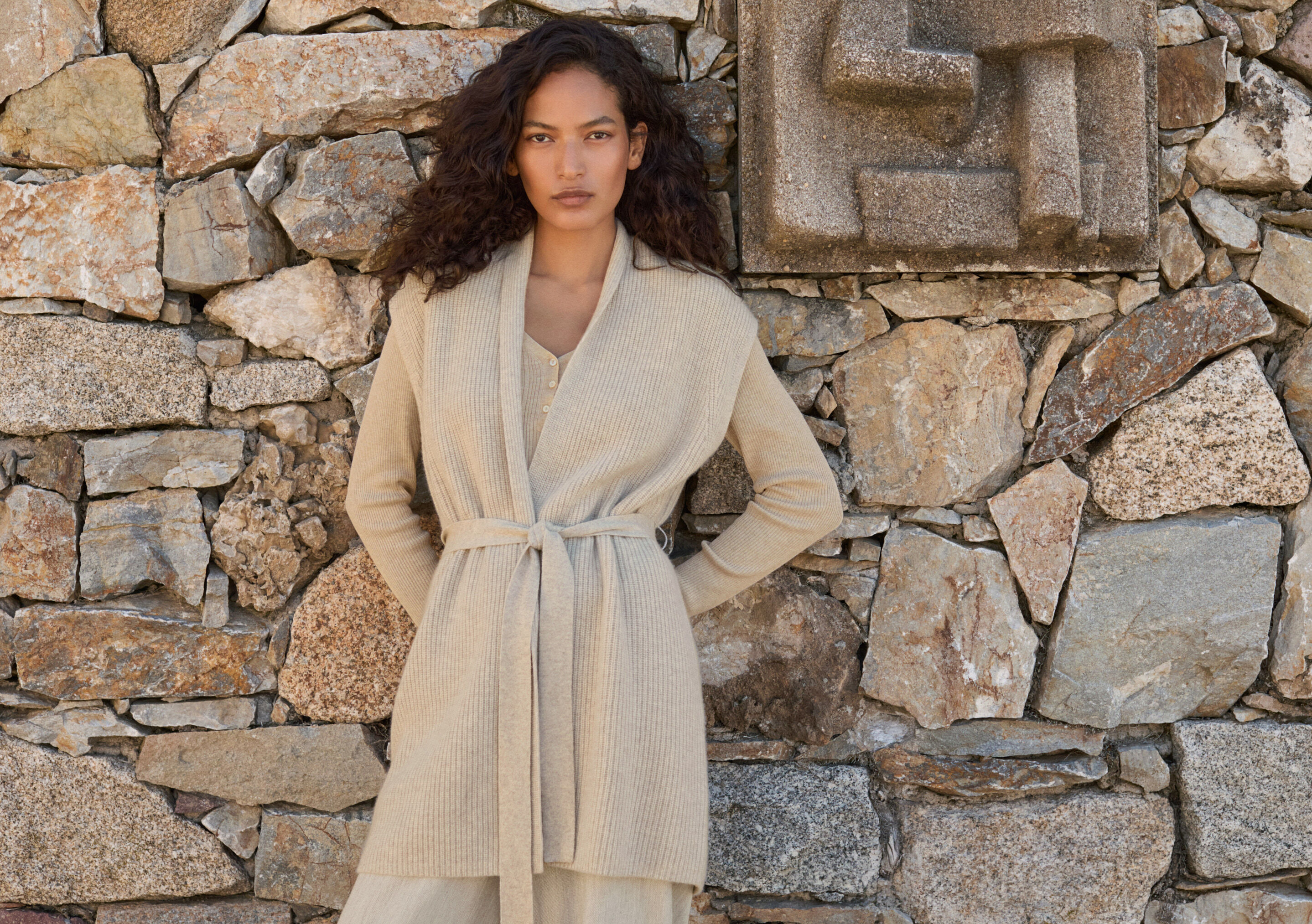 Rib-stitch cardigan