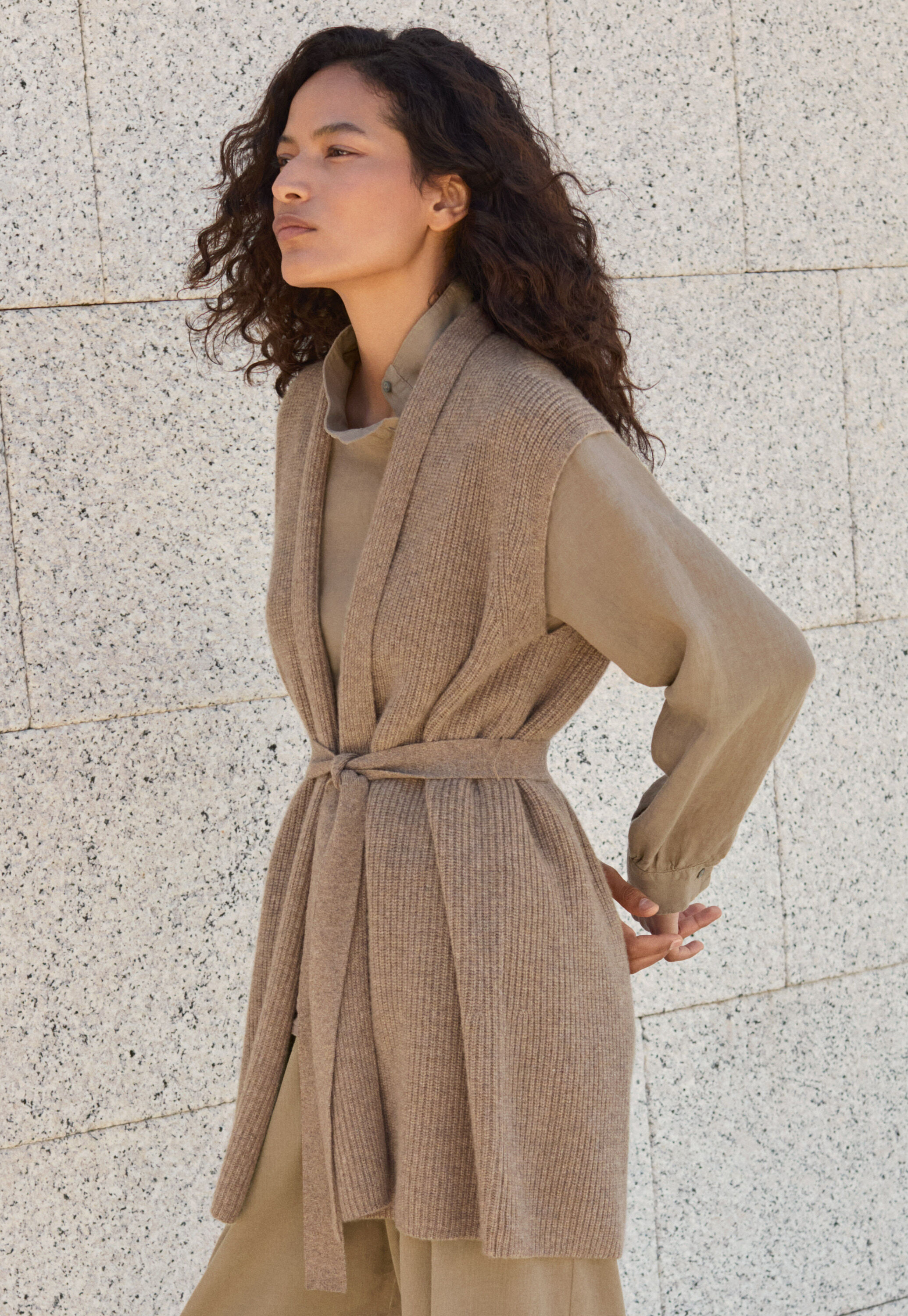 Rib-stitch cardigan