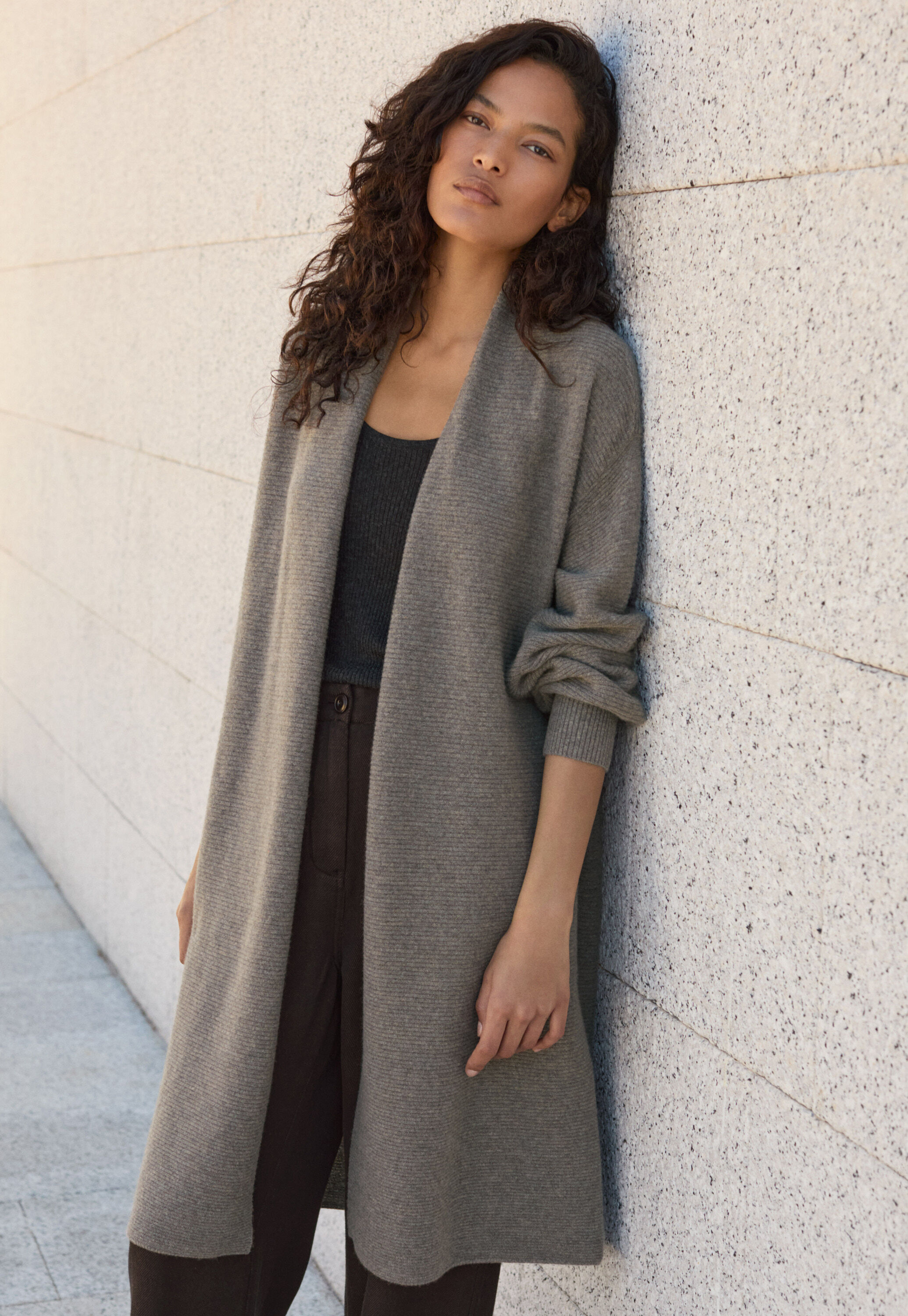 Garter-stitch cardigan