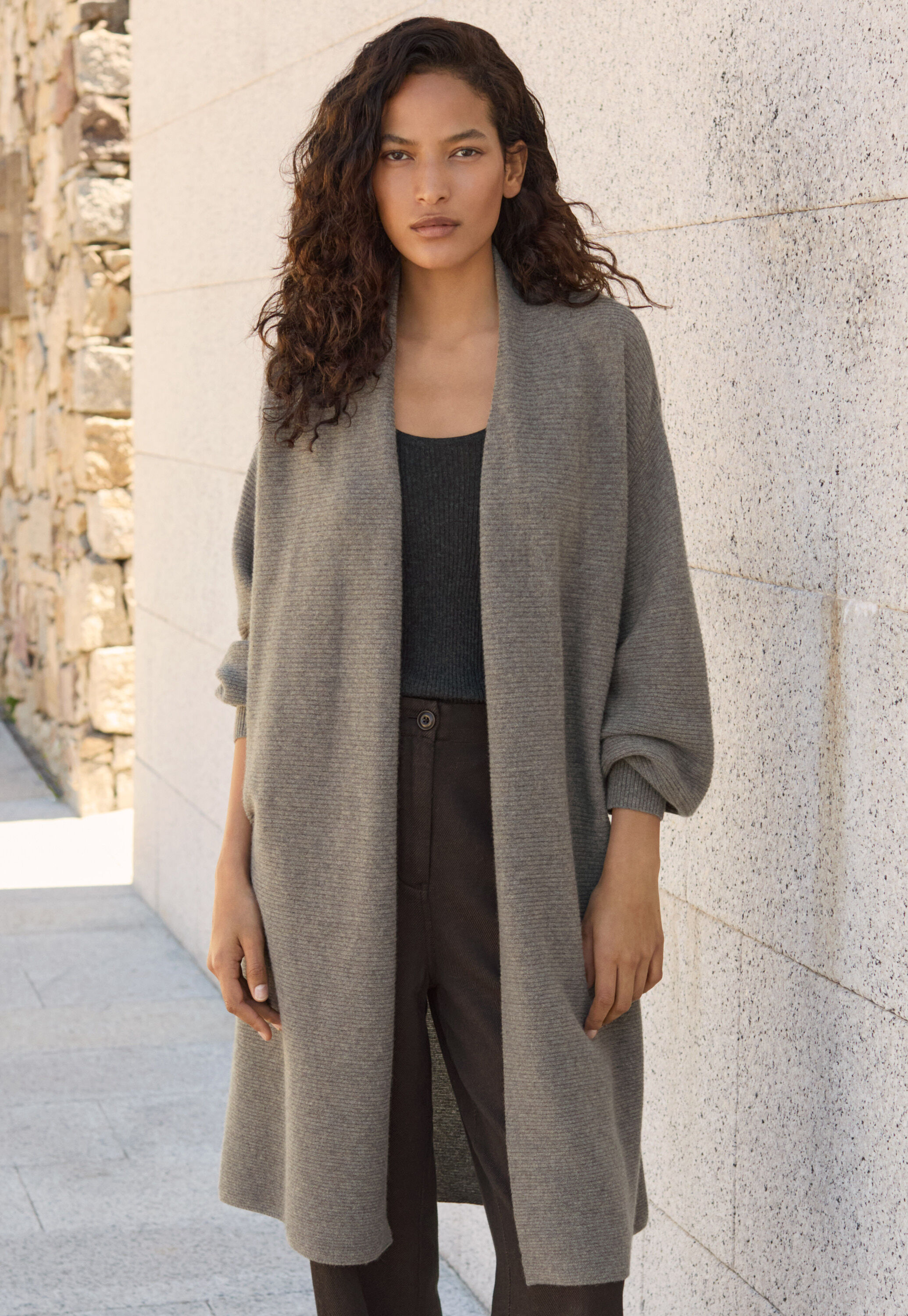Garter-stitch cardigan