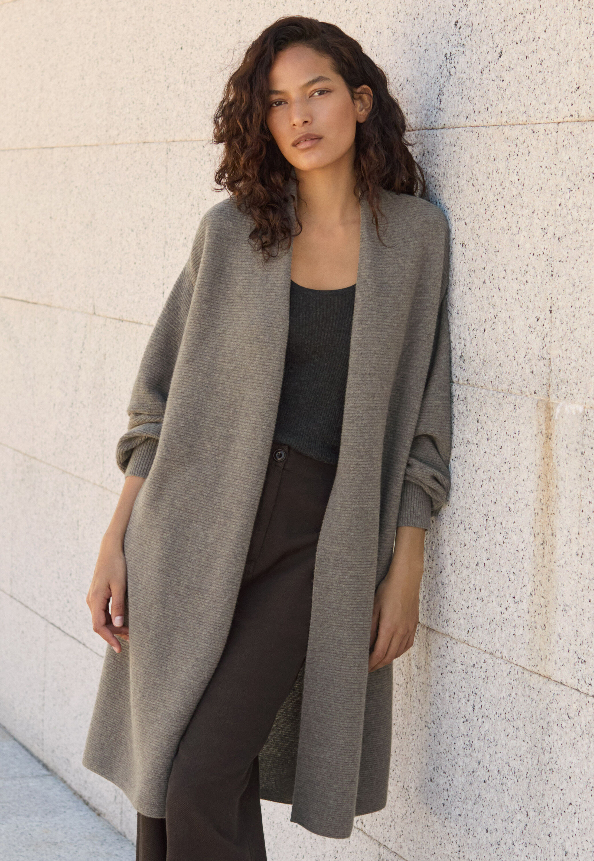 Garter-stitch cardigan