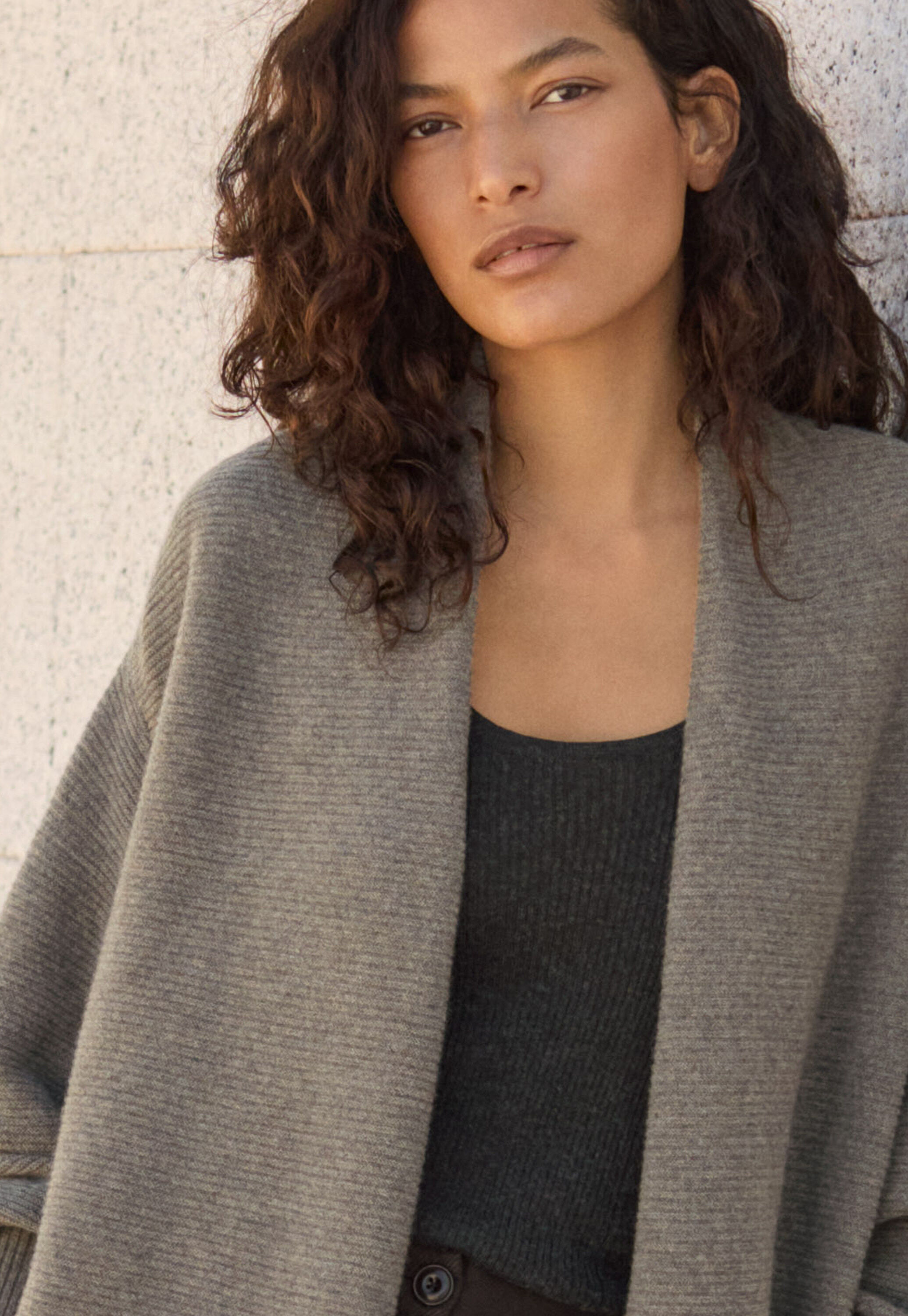 Garter-stitch cardigan