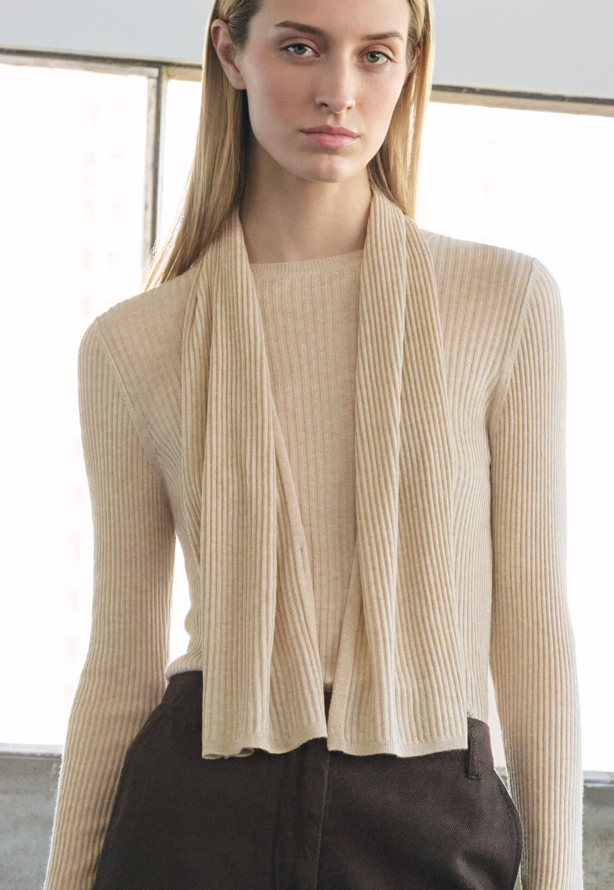 Rib-stitch scarf