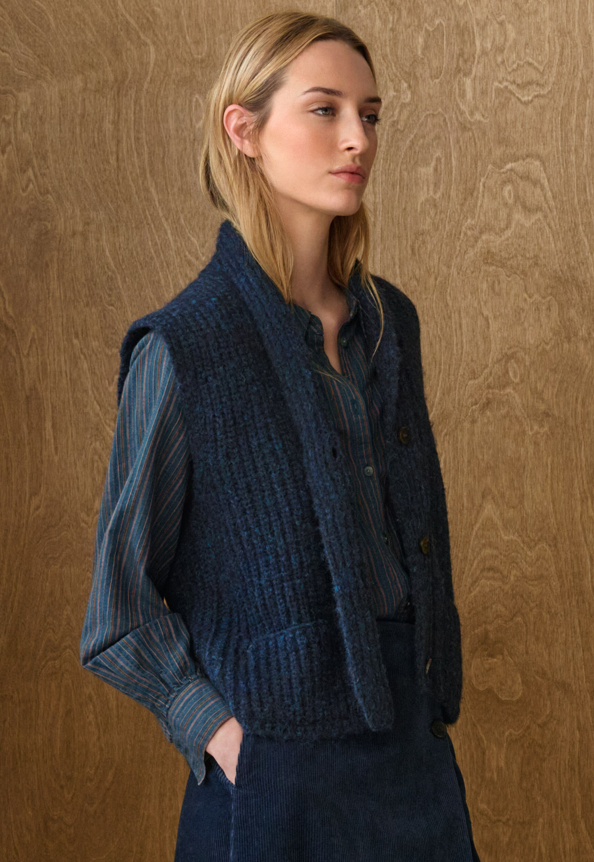 Shawl-collar cardigan