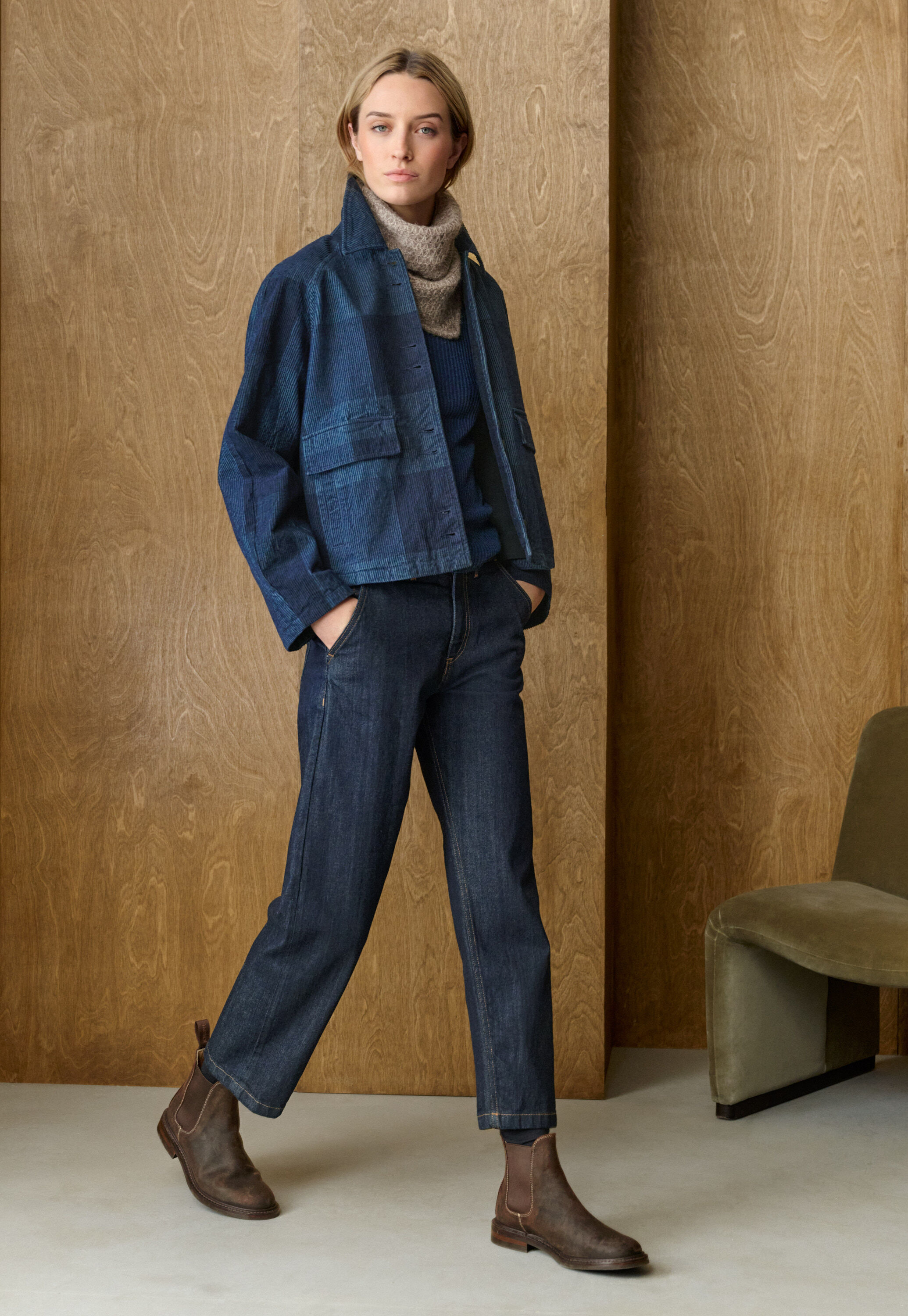 Denim cropped jeans