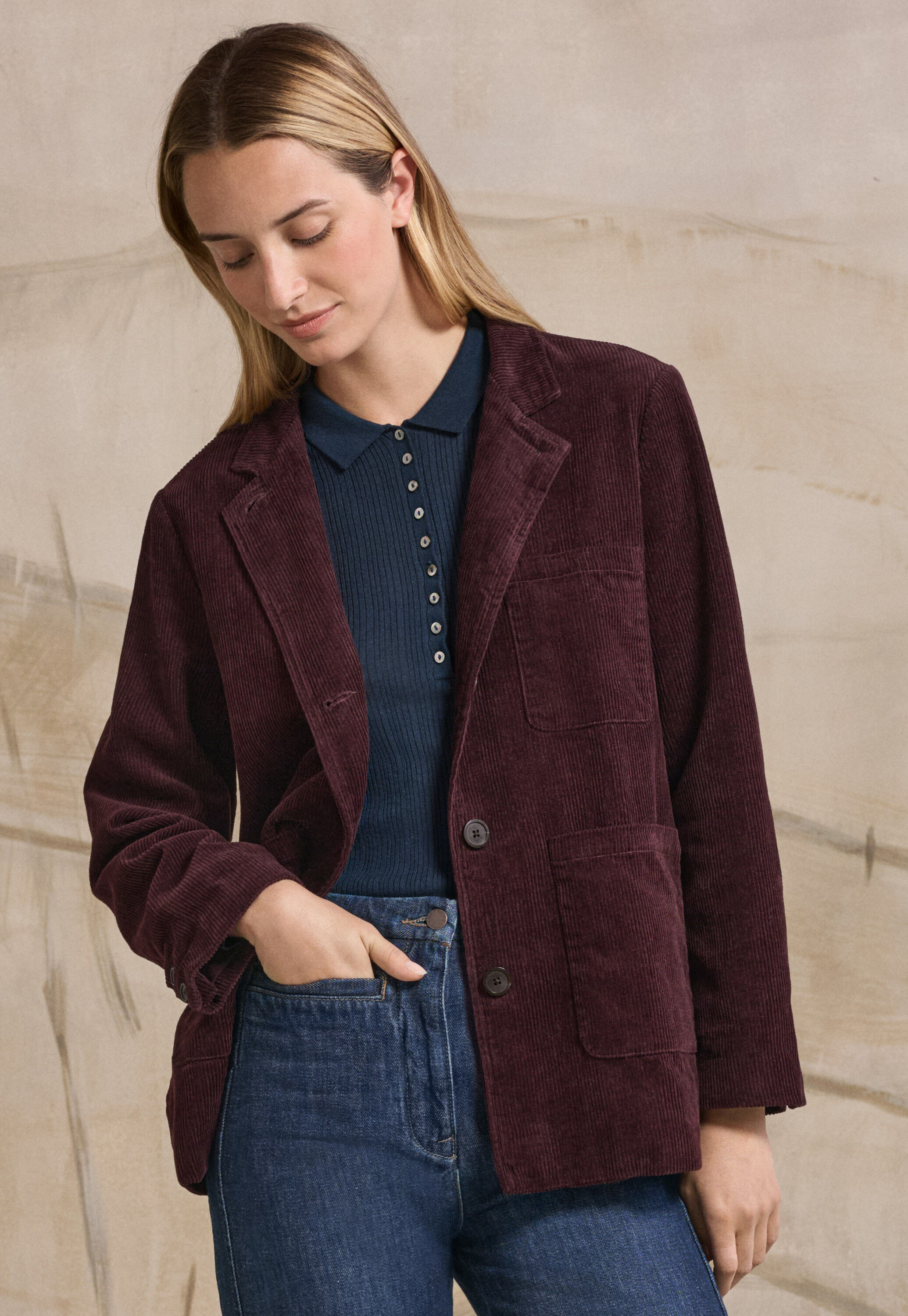 Cord patch-pocket jacket