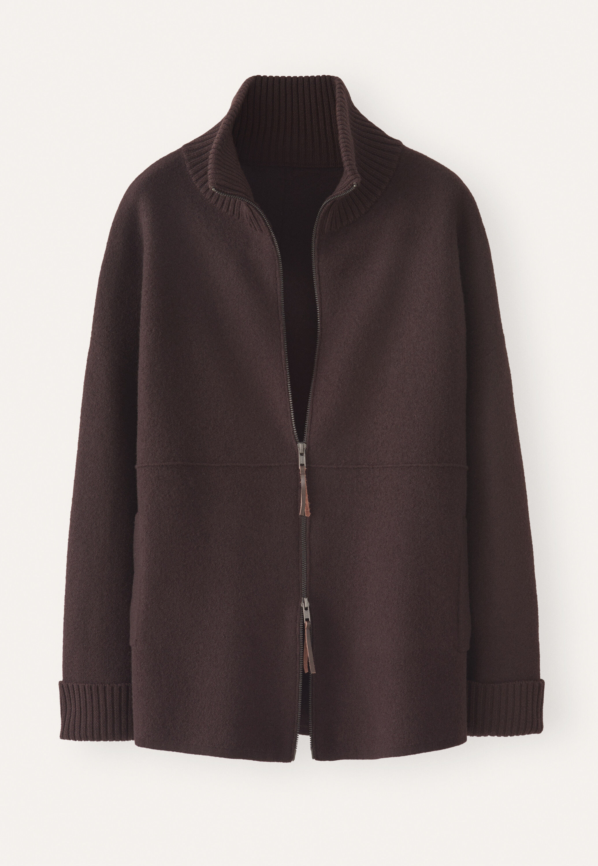 Zip-front knitted jacket