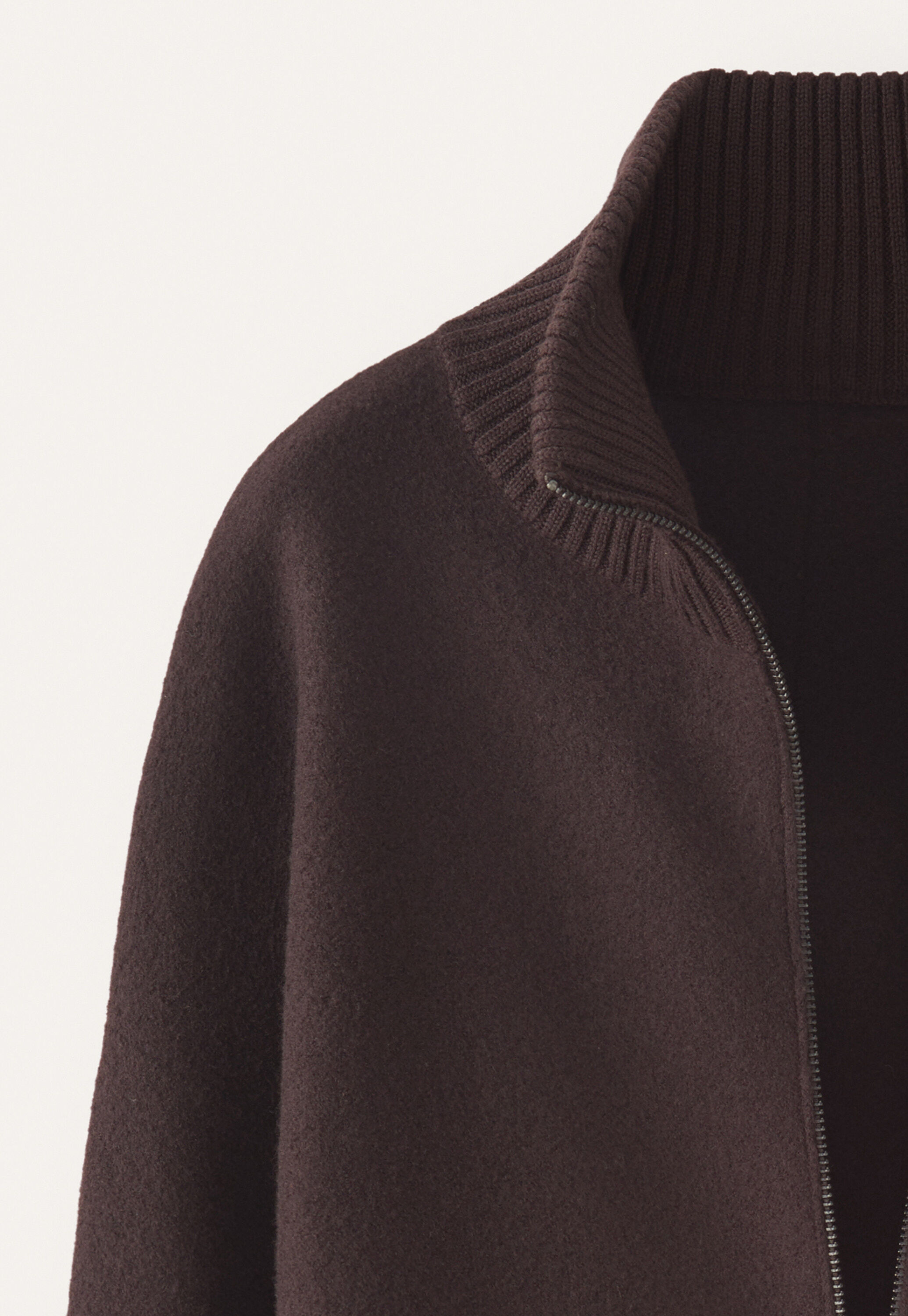 Zip-front knitted jacket