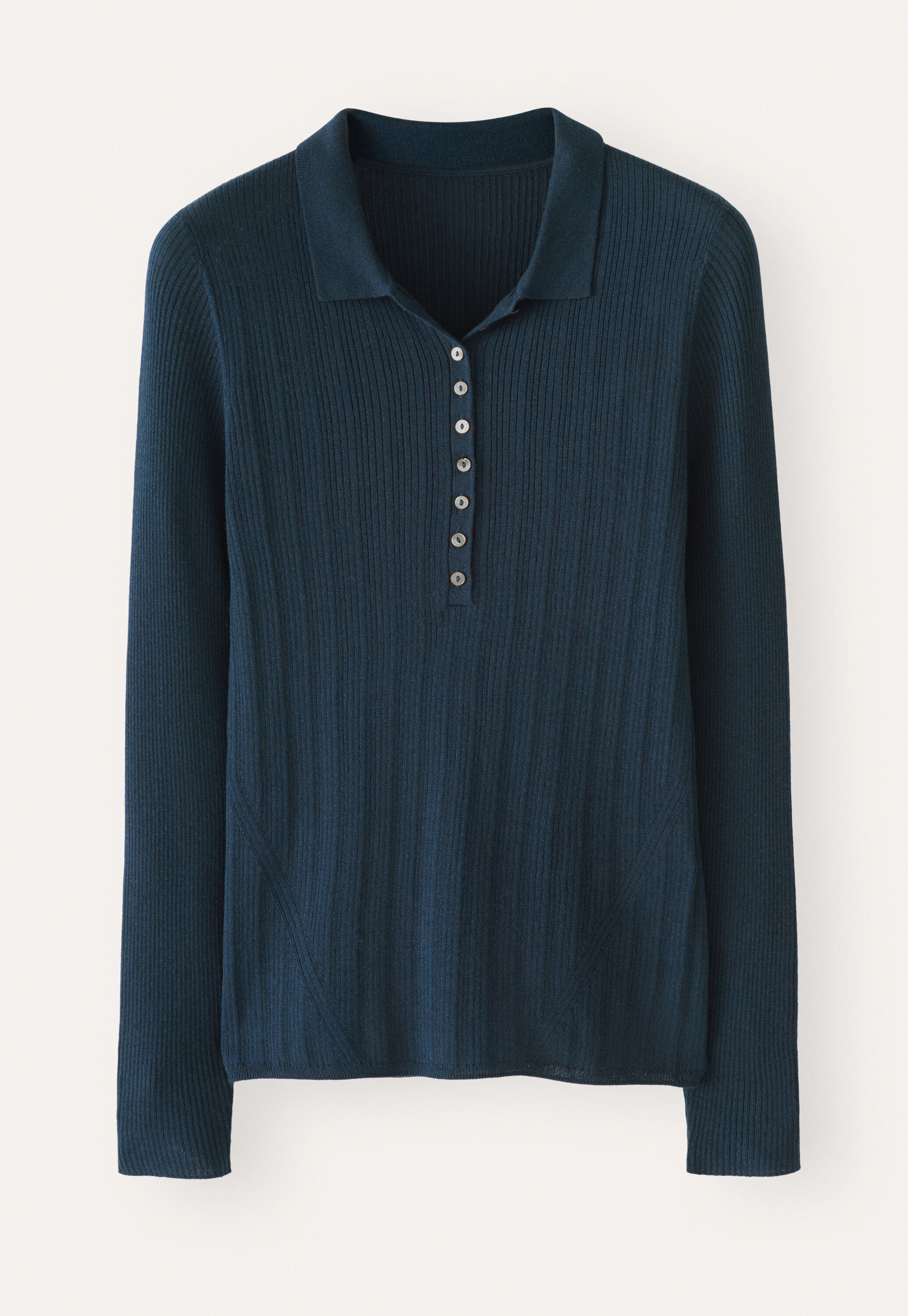 Ribbed polo sweater
