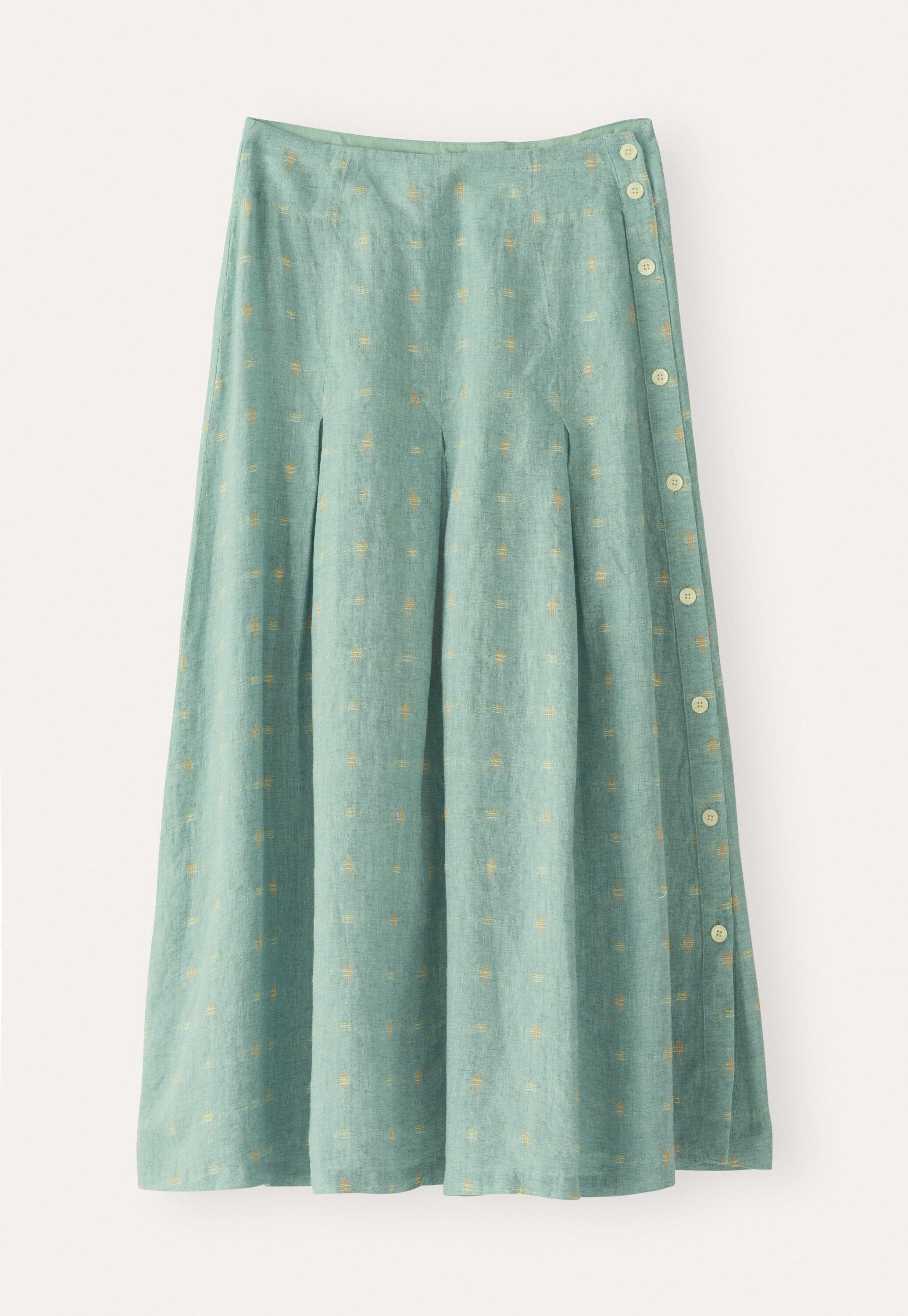 Dobby-weave pleated skirt