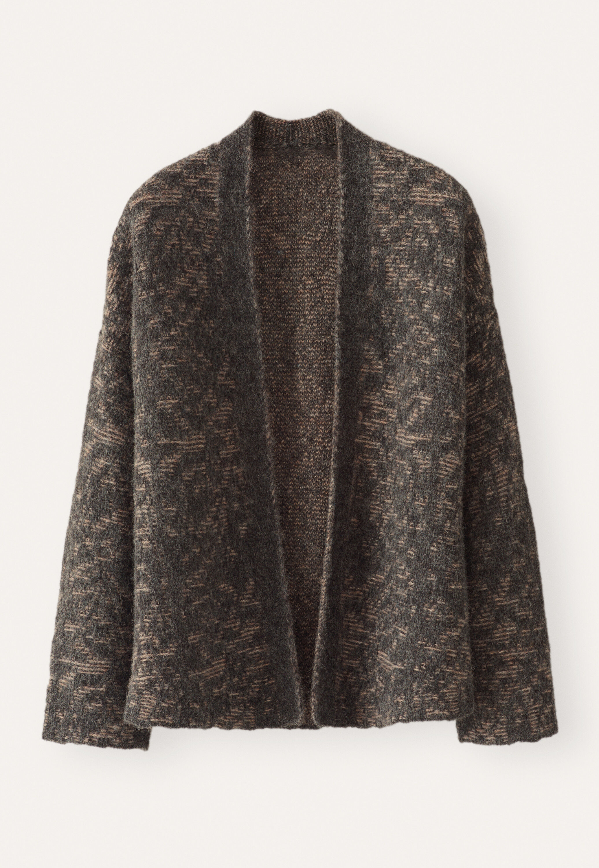 Lace-stitch kimono cardigan