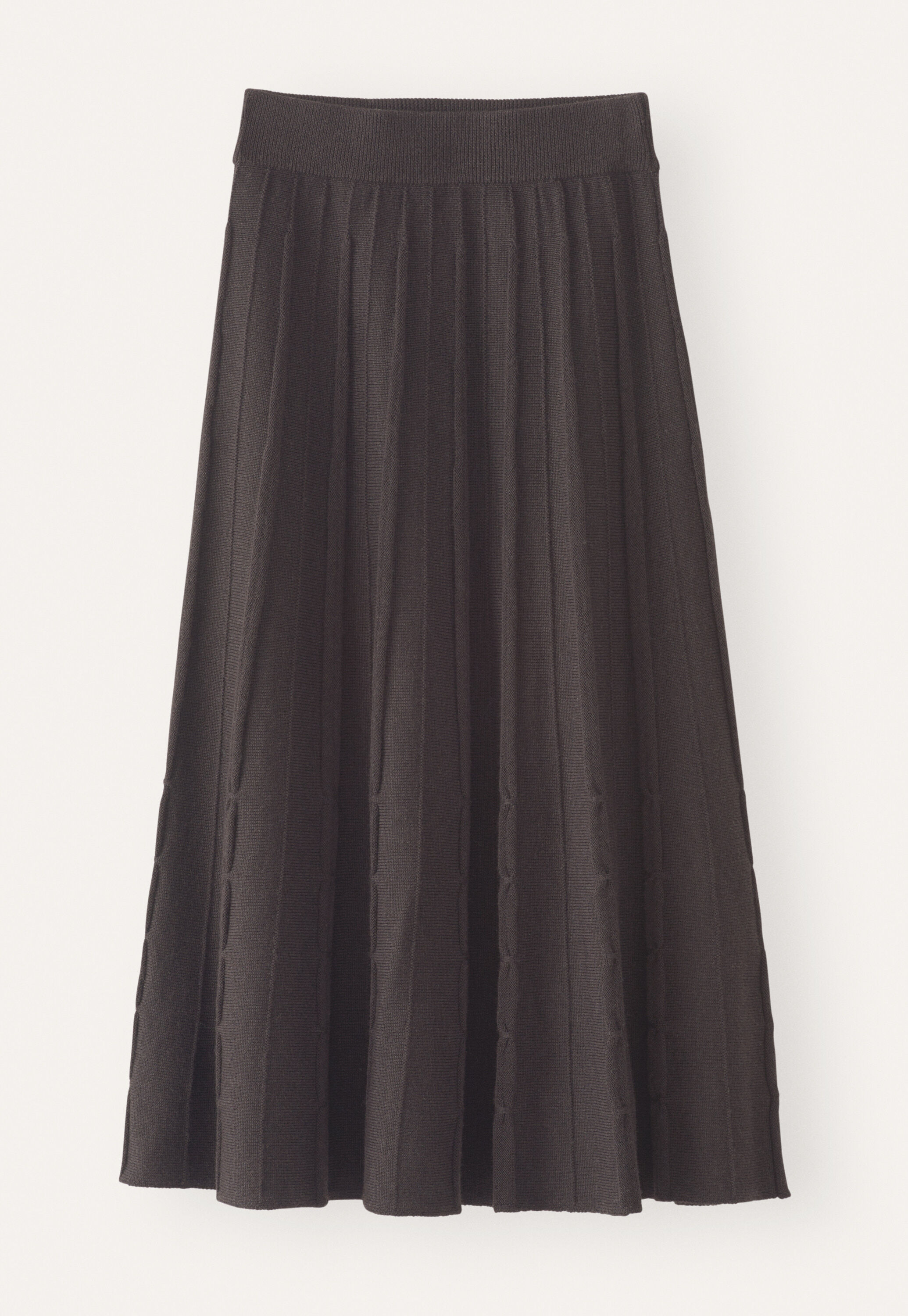 Tuck-stitch merino skirt