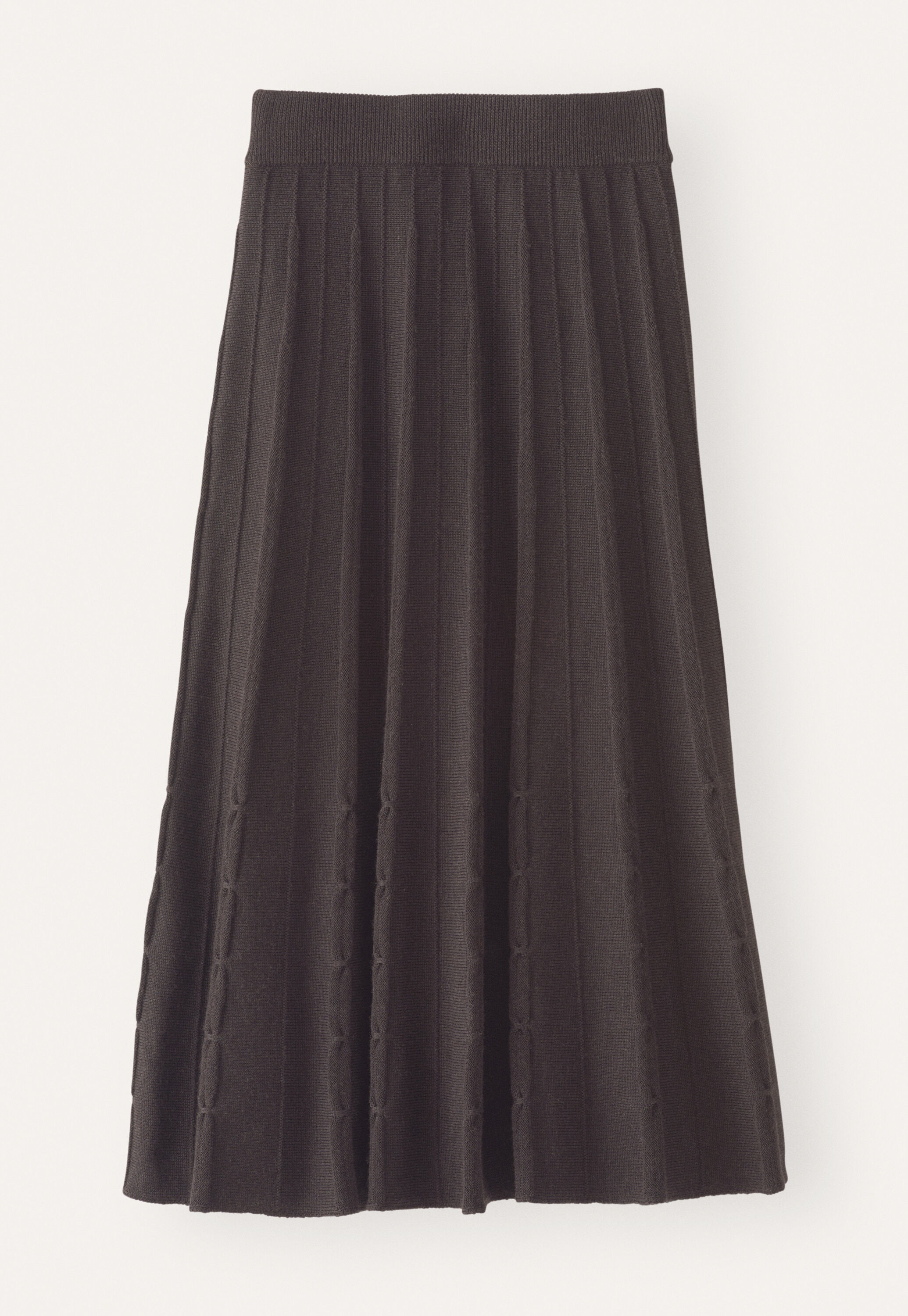 Tuck-stitch merino skirt