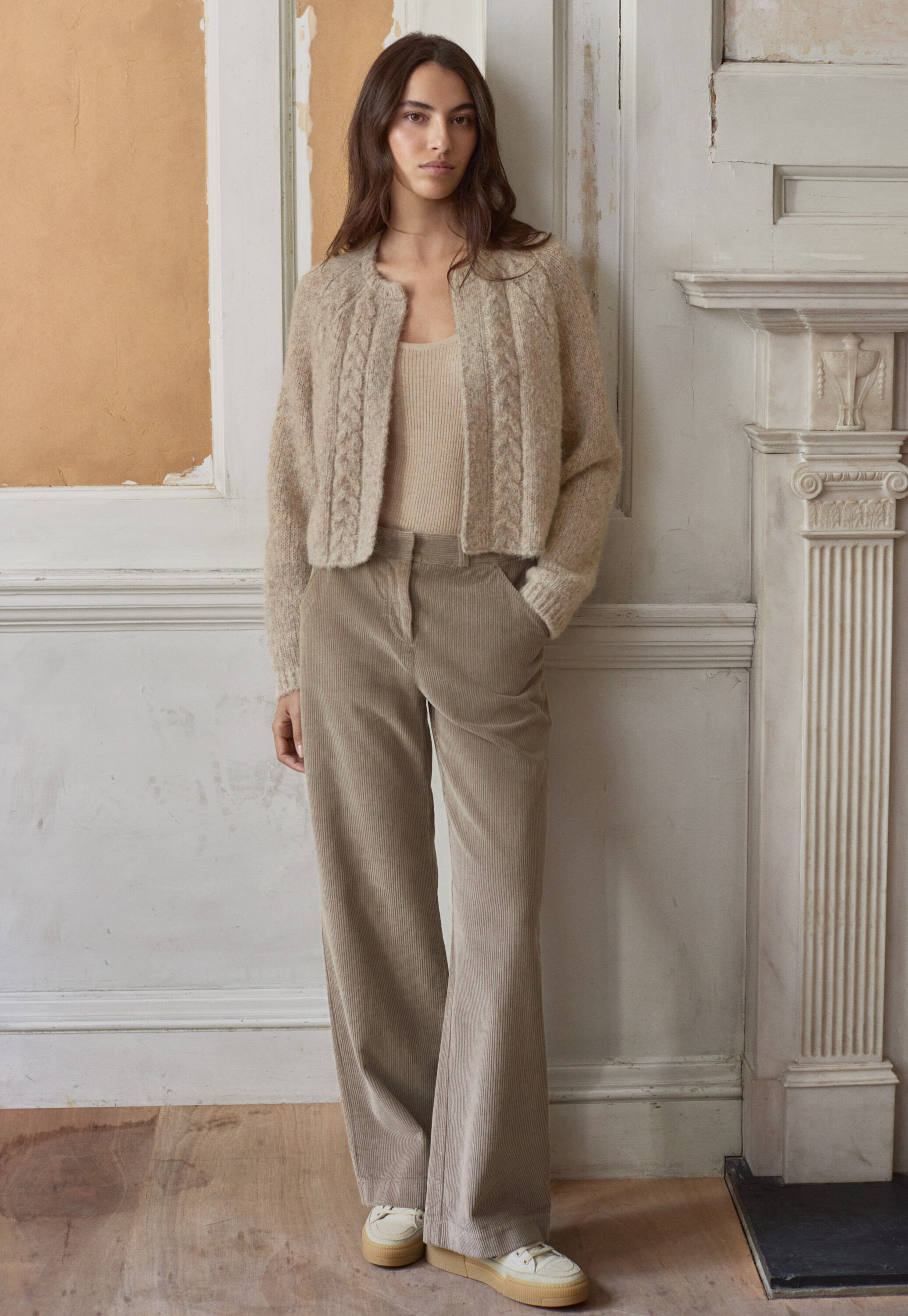 Cable-stitch cardigan