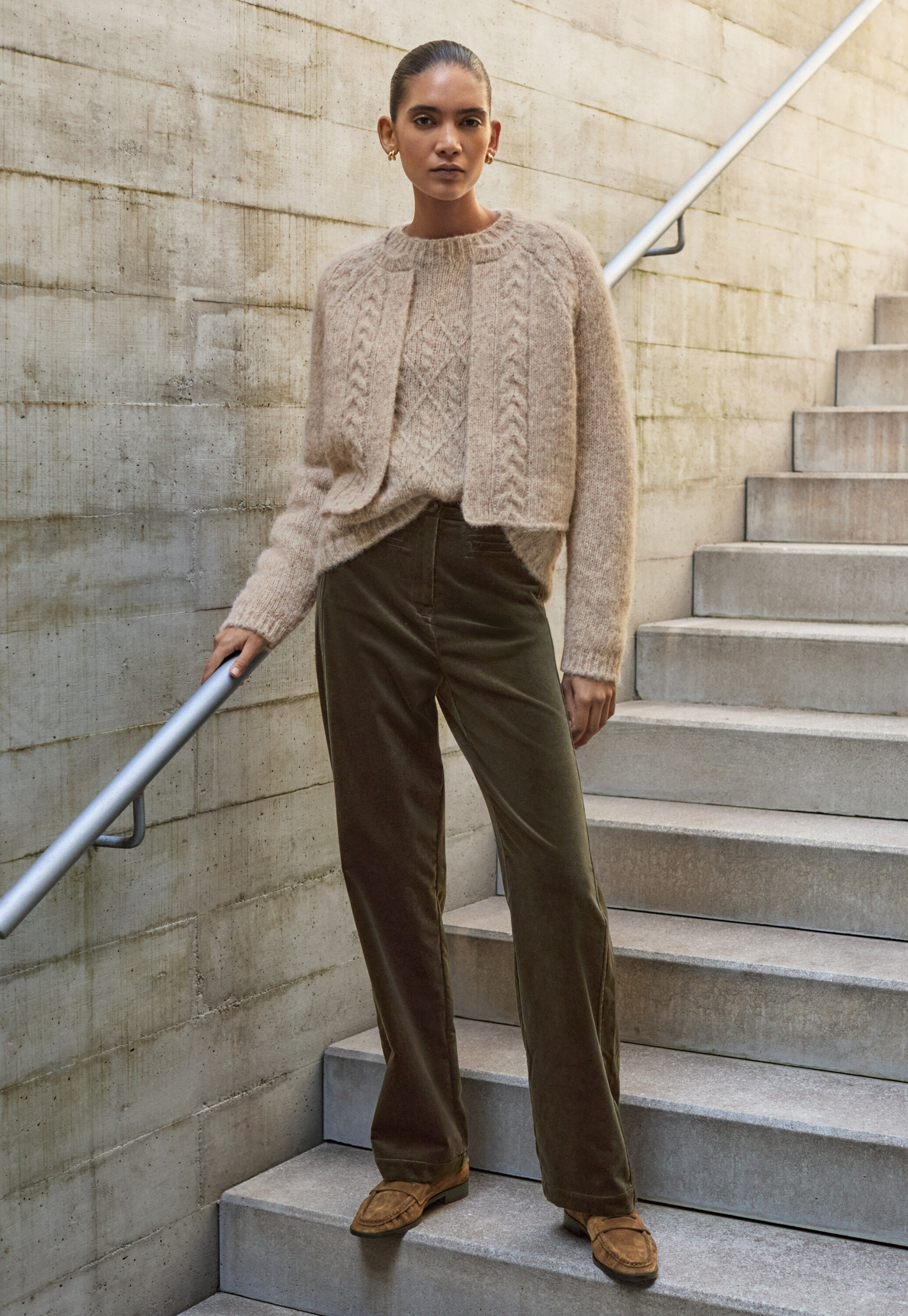 Cable-stitch cardigan