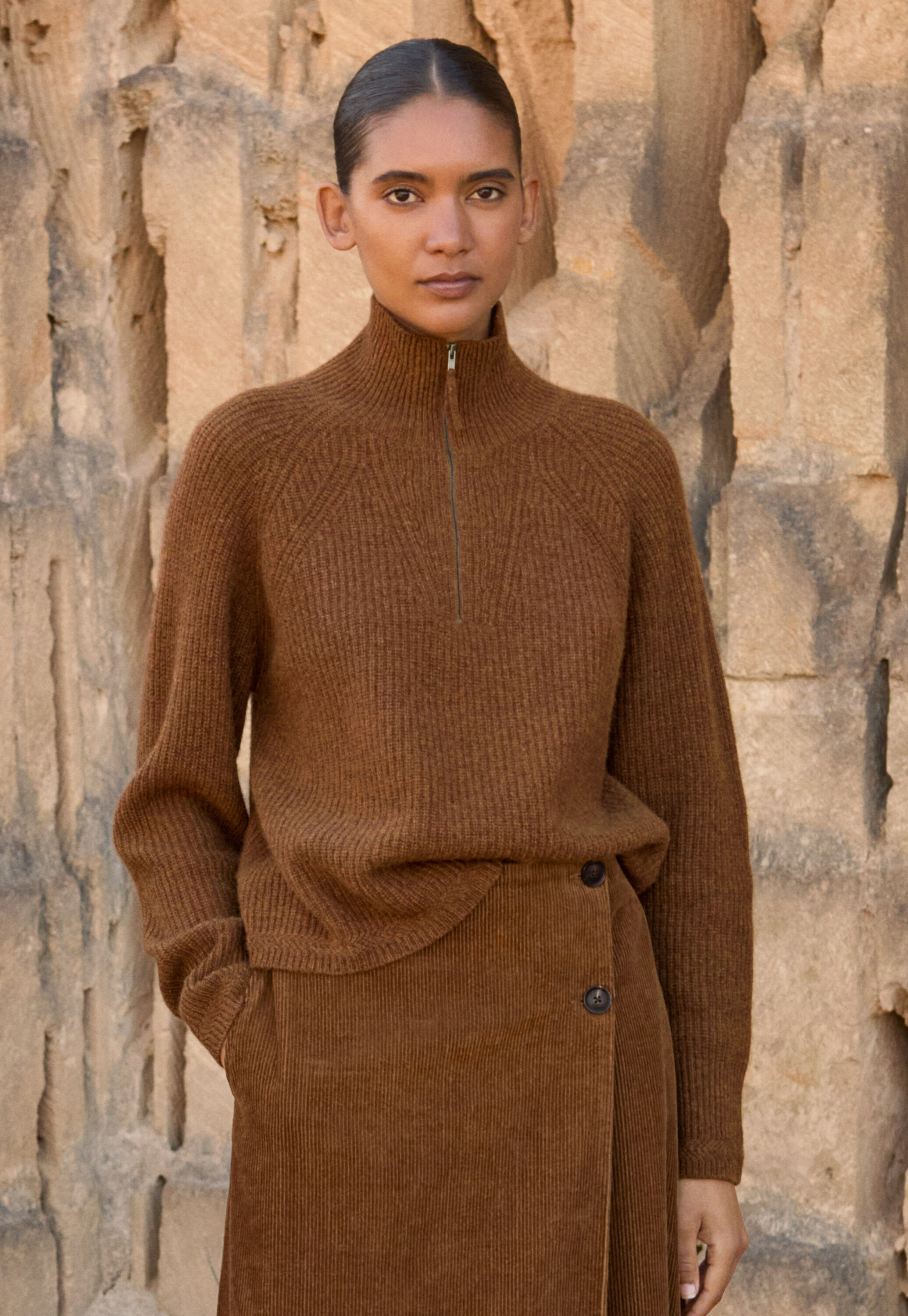 Zip-front sweater