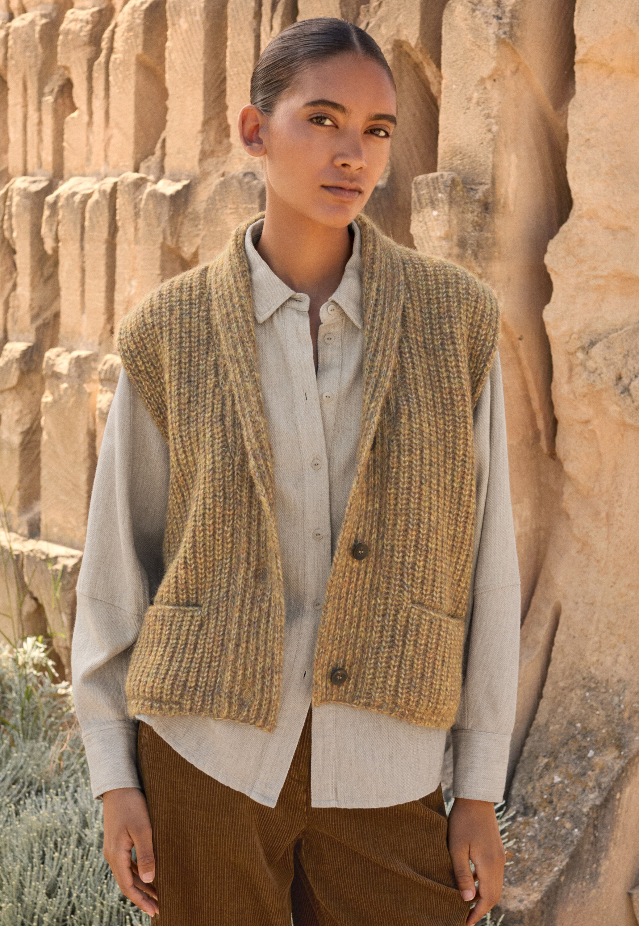 Shawl-collar cardigan
