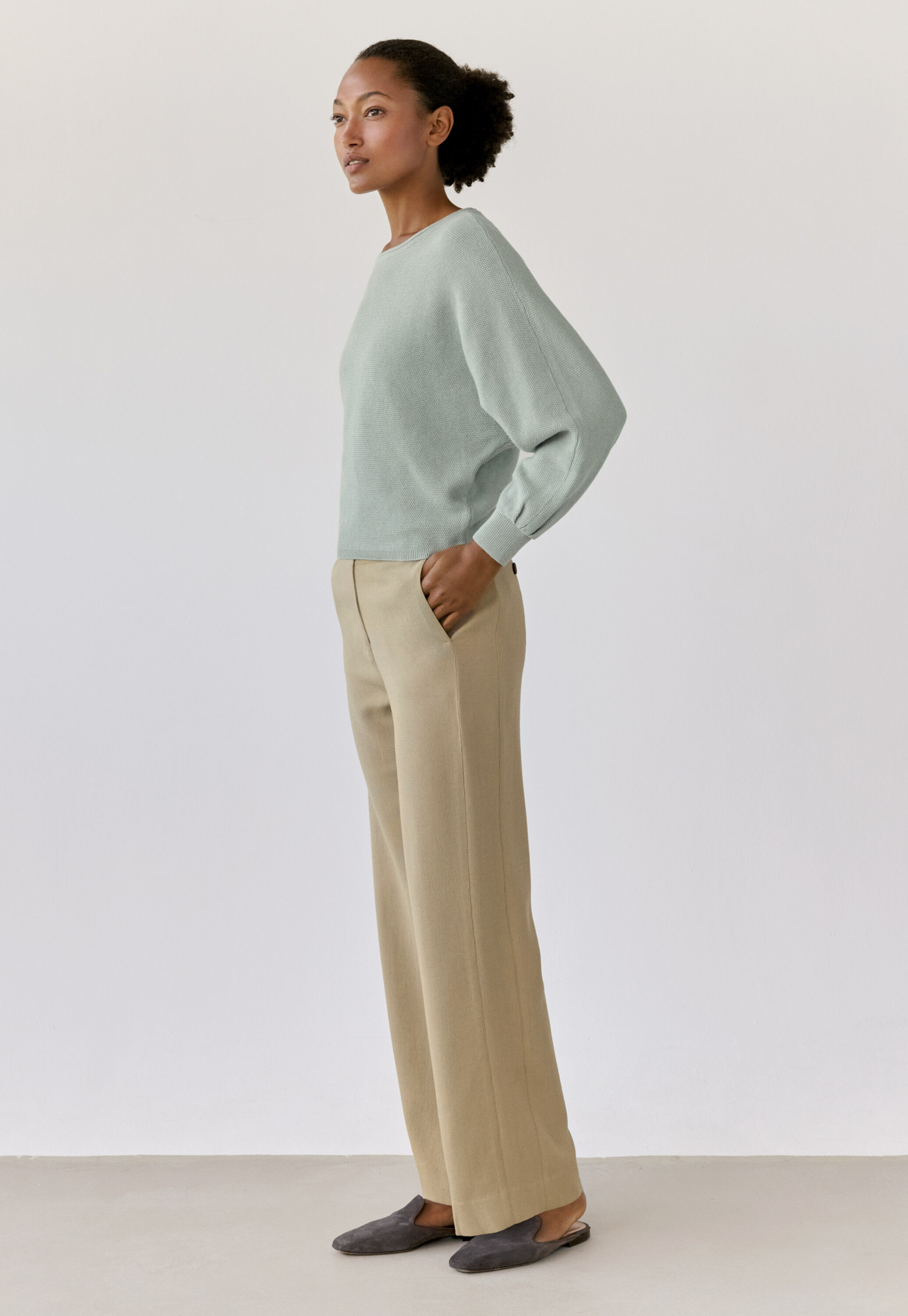 Moss-stitch sweater