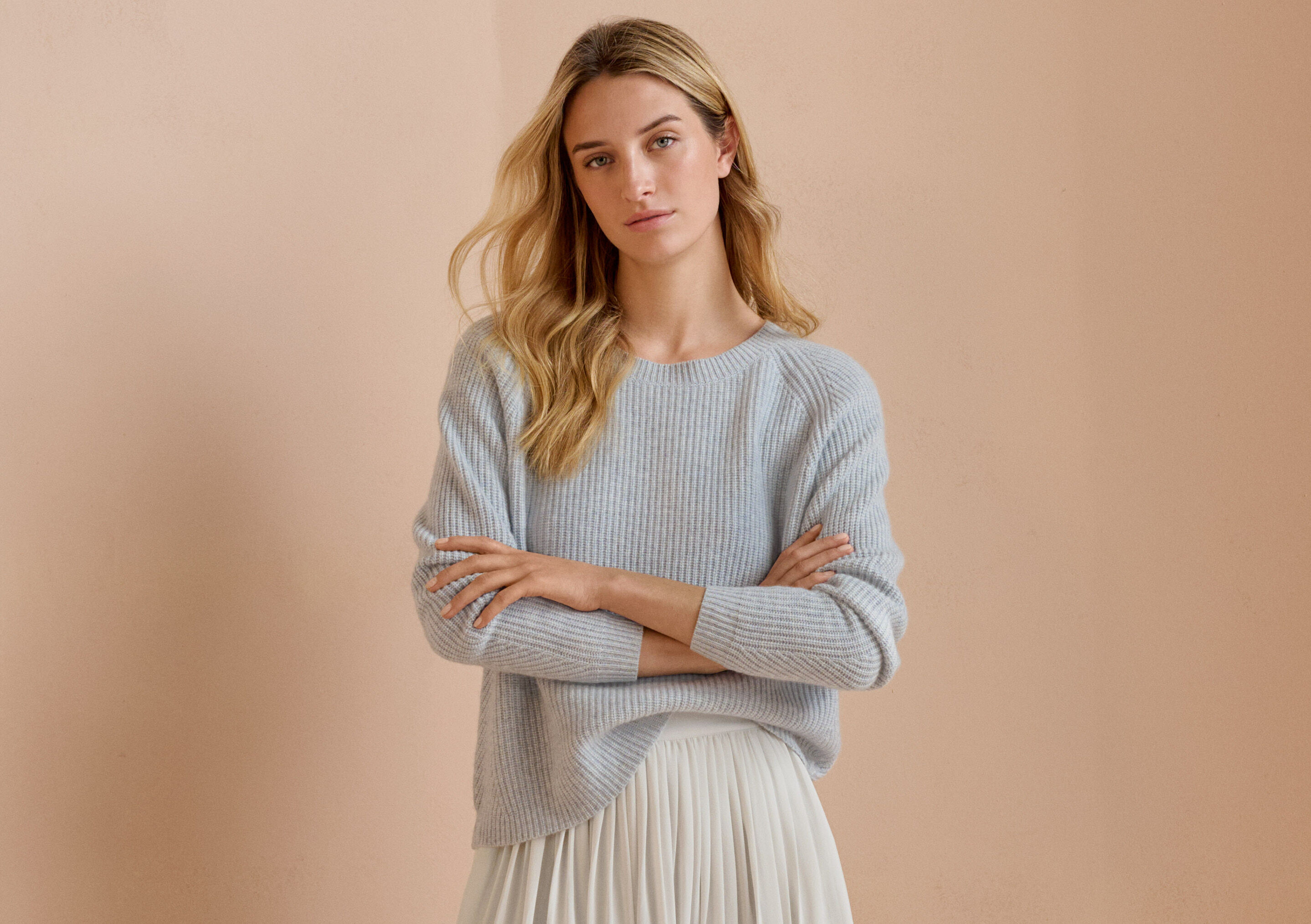 Ribbed crew-neck sweater