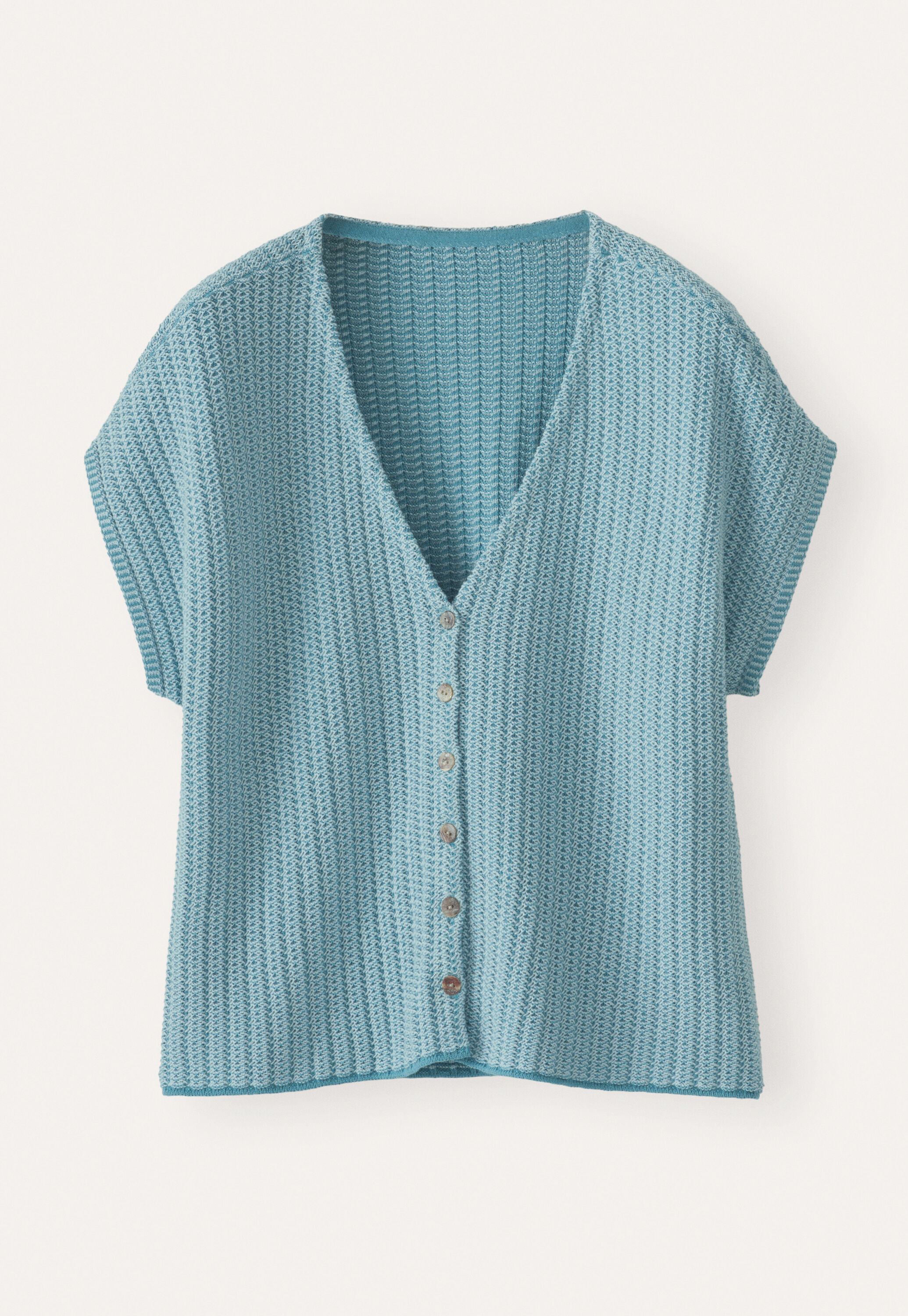 Two-tone button-through sweater