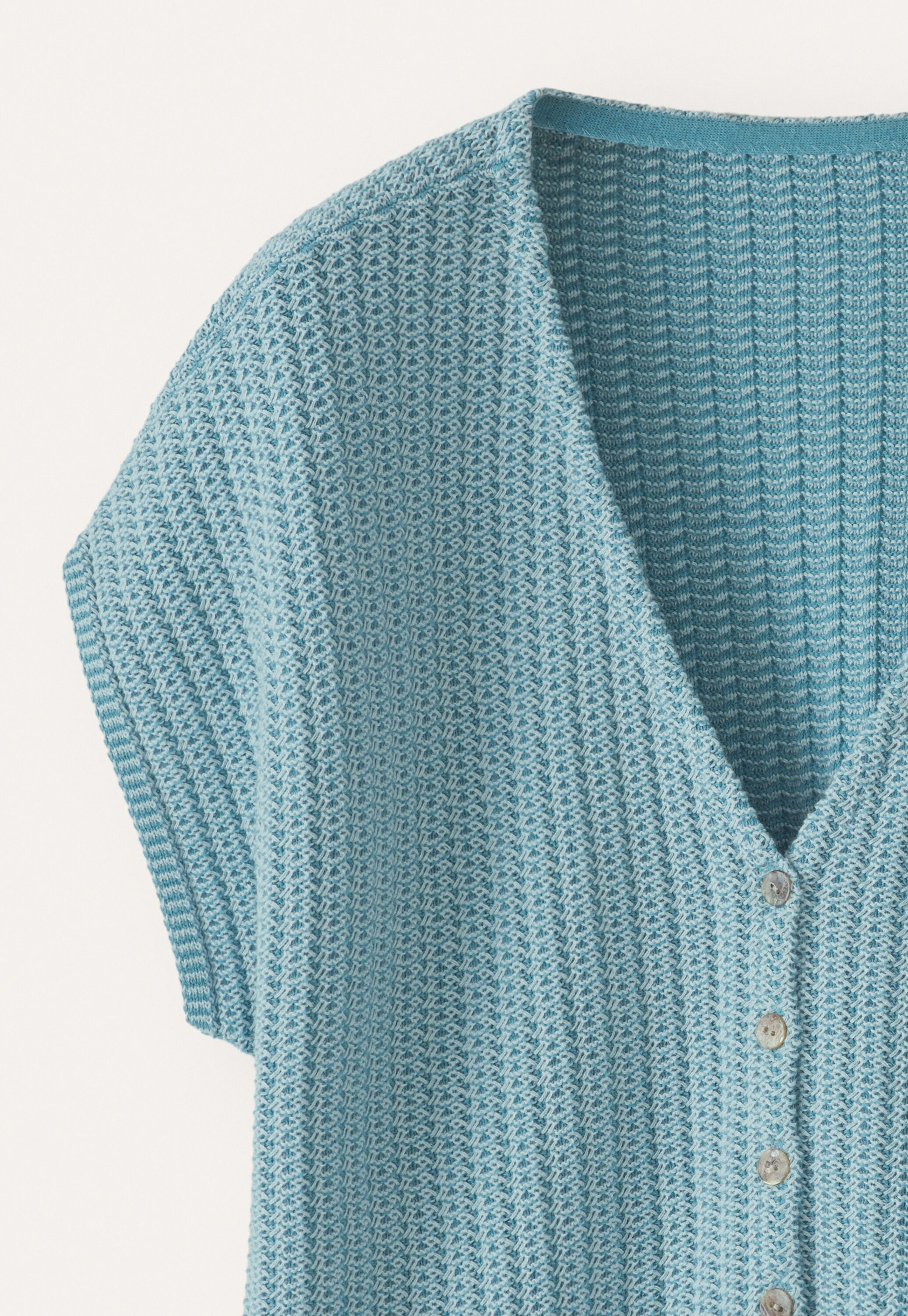 Two-tone button-through sweater
