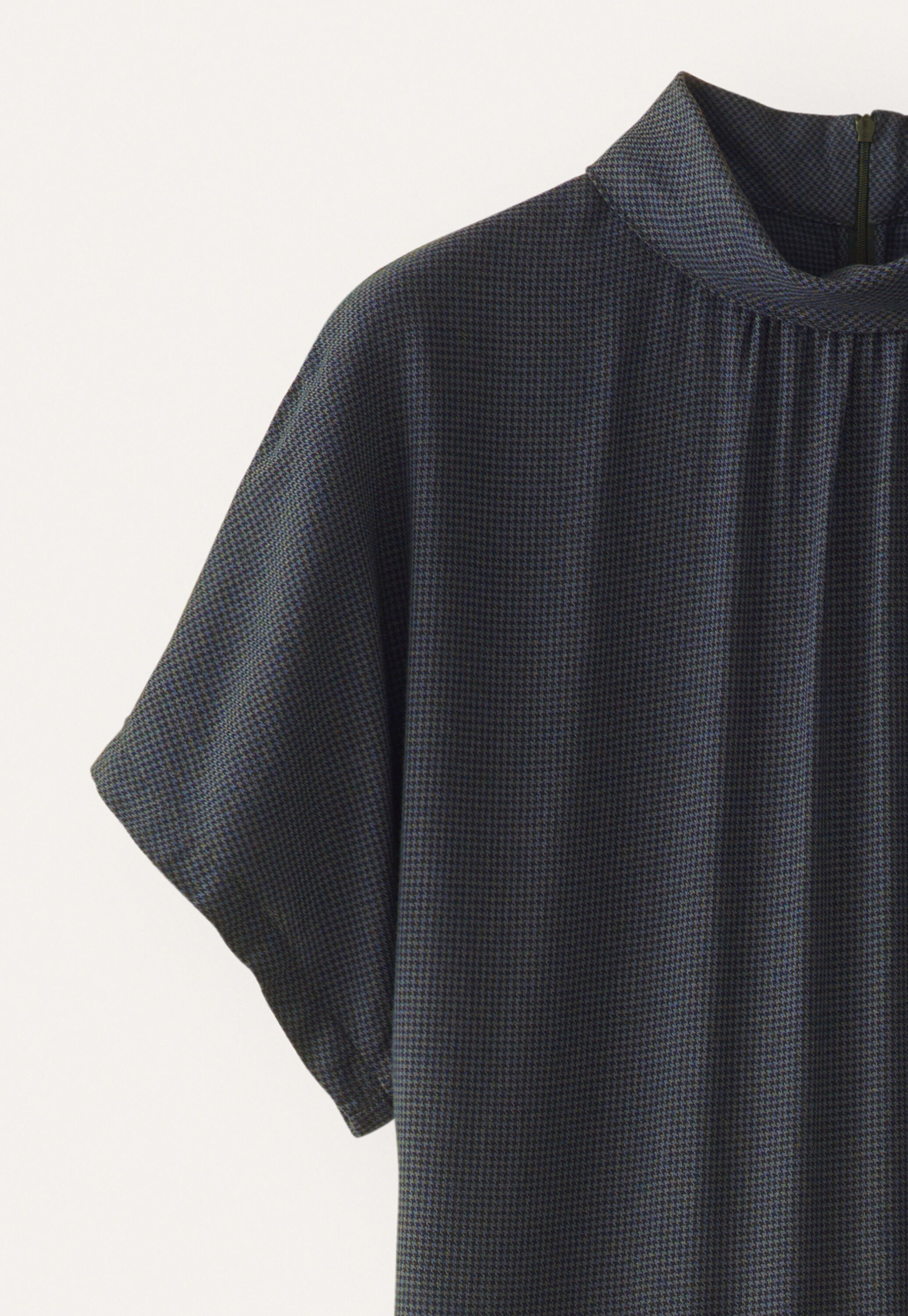 High neck dogtooth dress