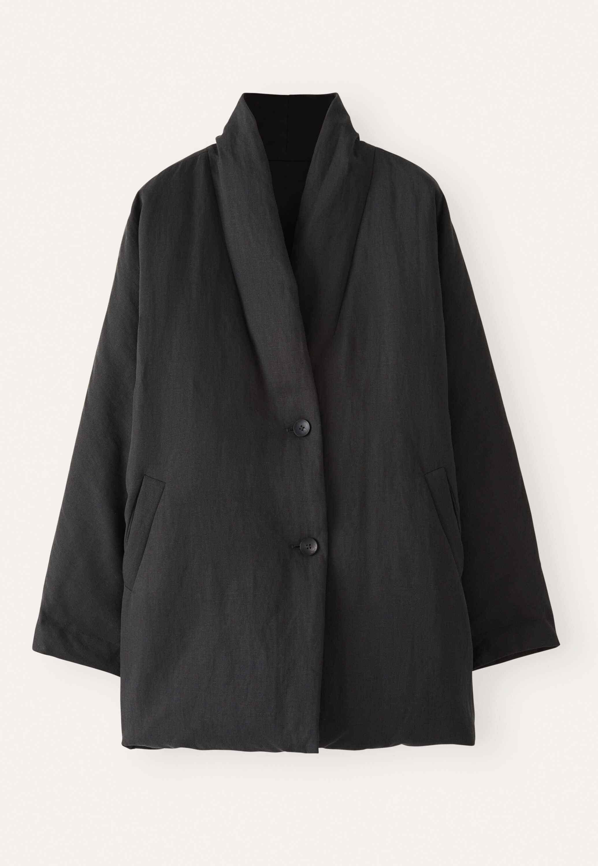 Shawl collar padded coat