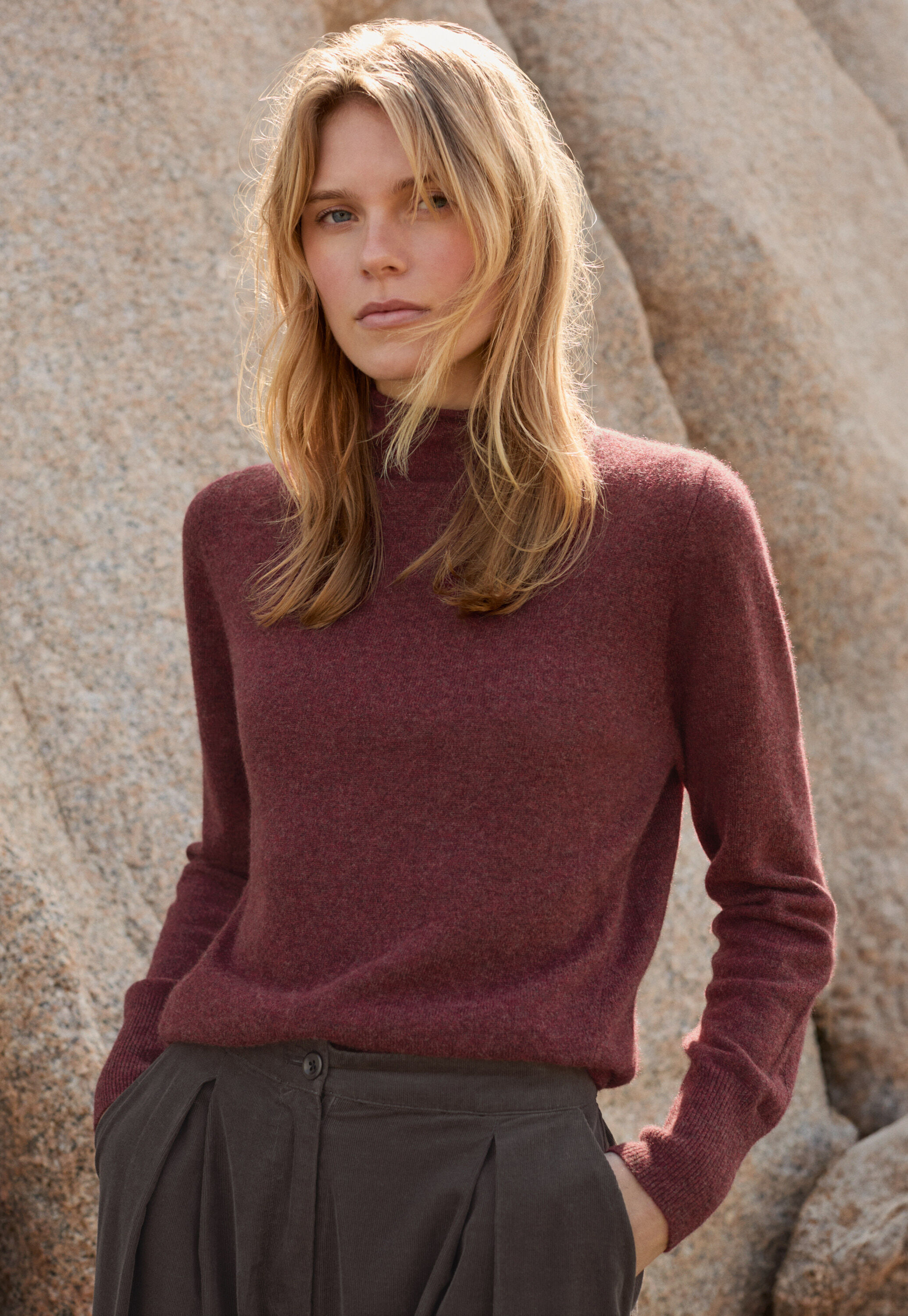 Slim funnel-neck sweater