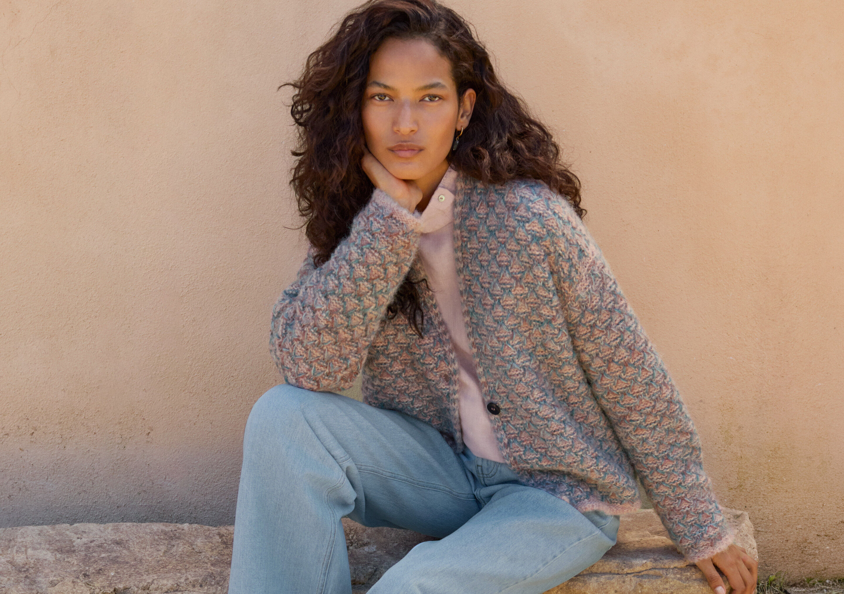 Slip-stitch cardigan
