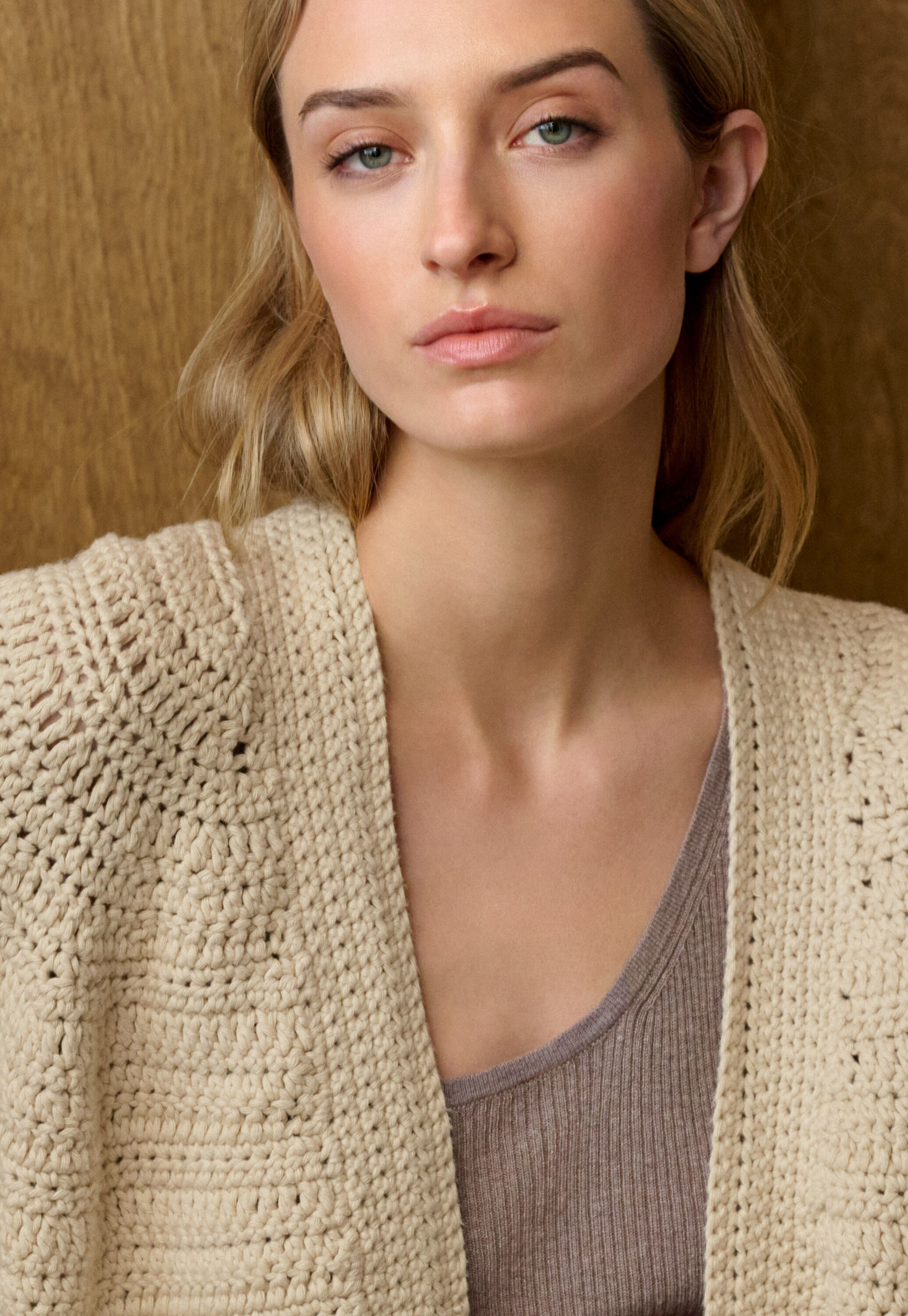 Hand-knit crochet cardigan