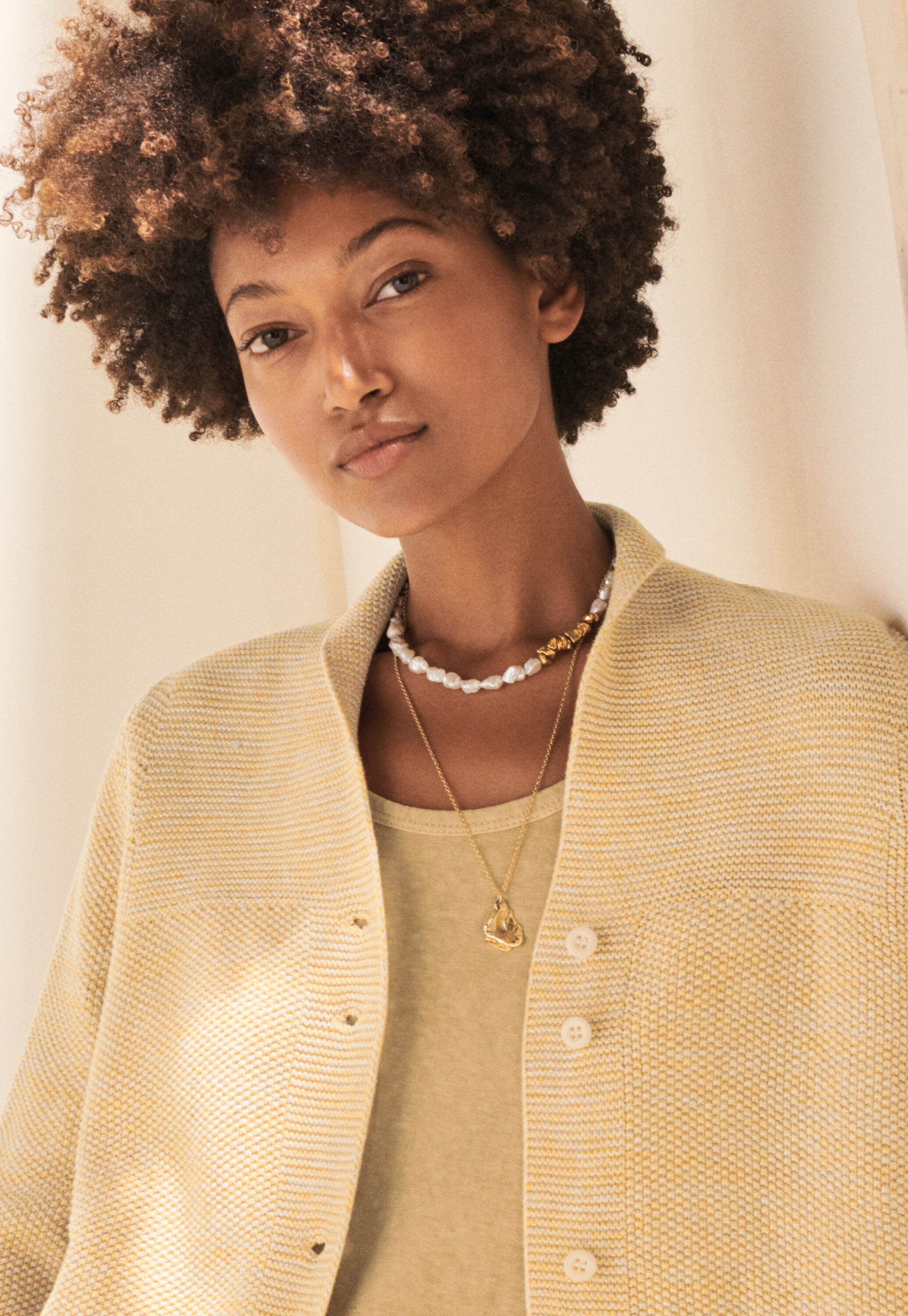 Button-front cardigan