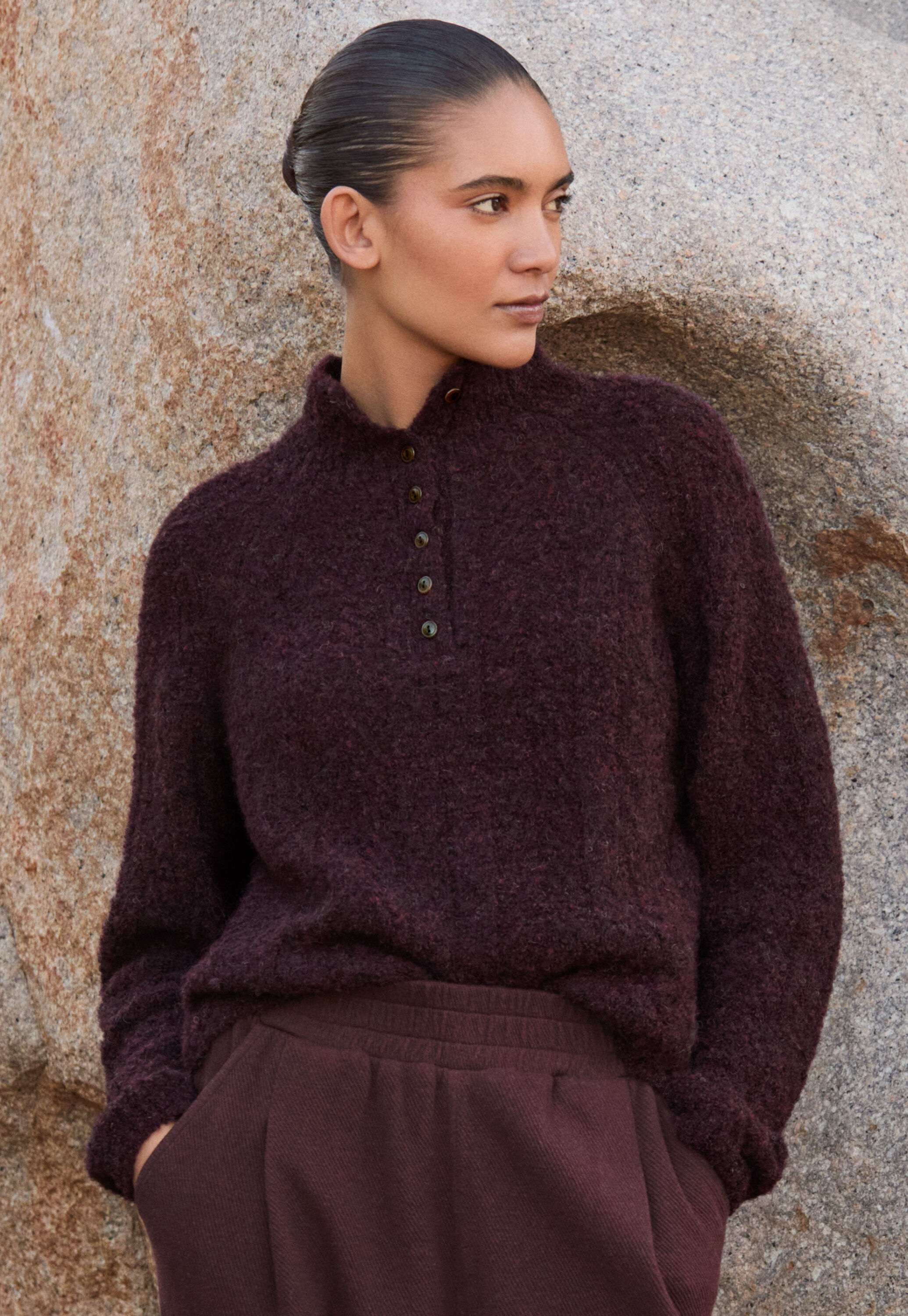 Button-neck sweater