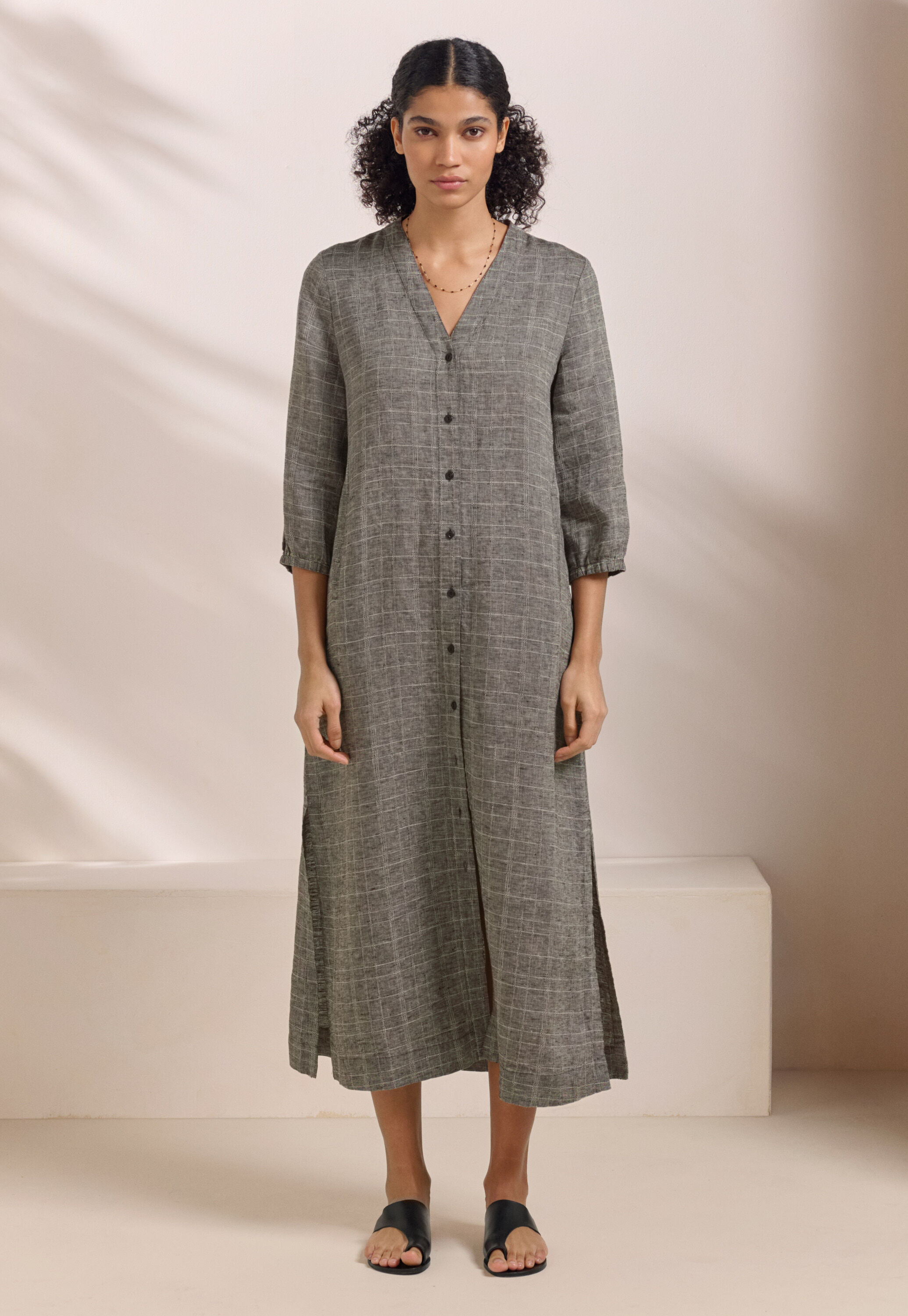 Long checked dress
