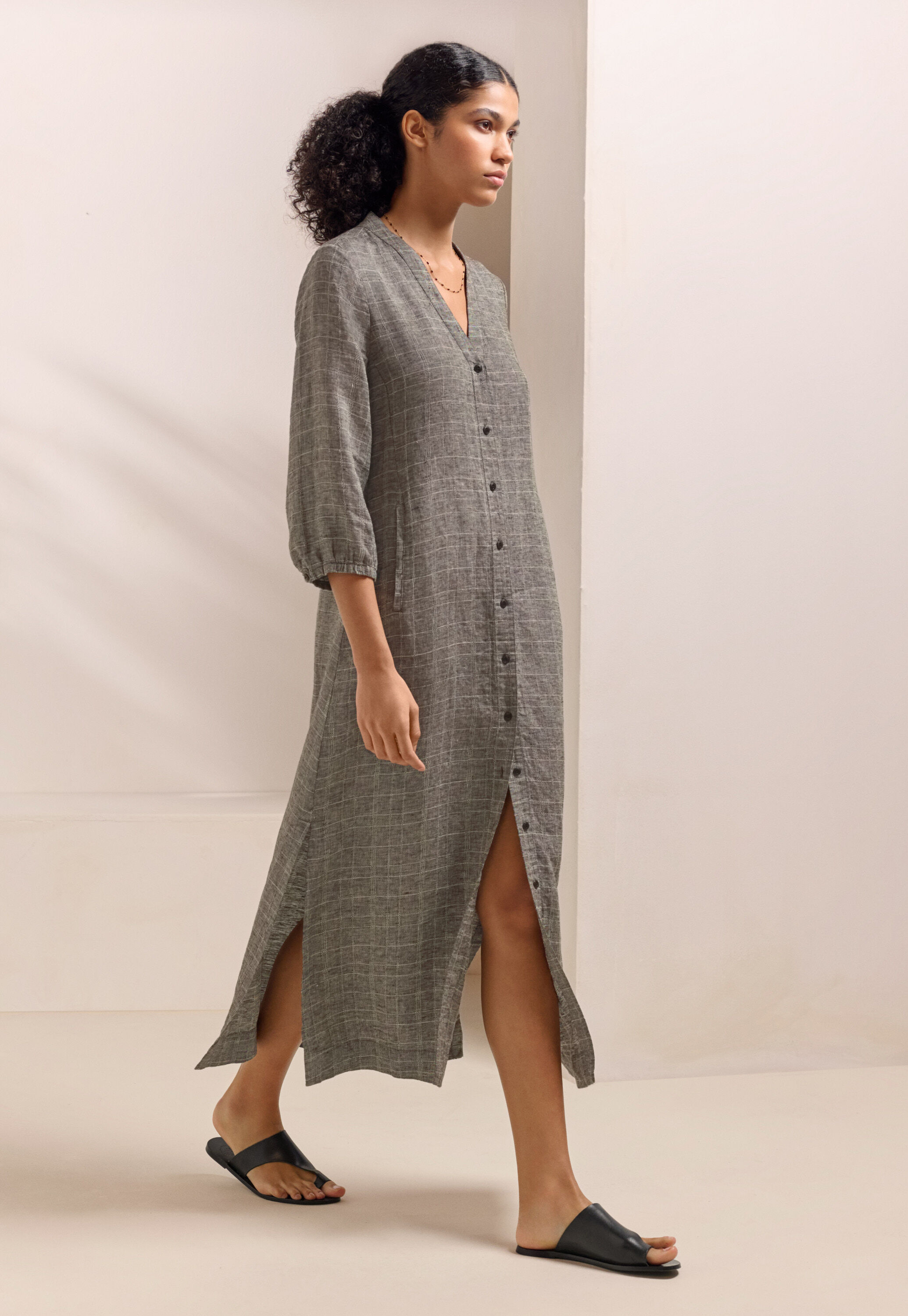 Long checked dress