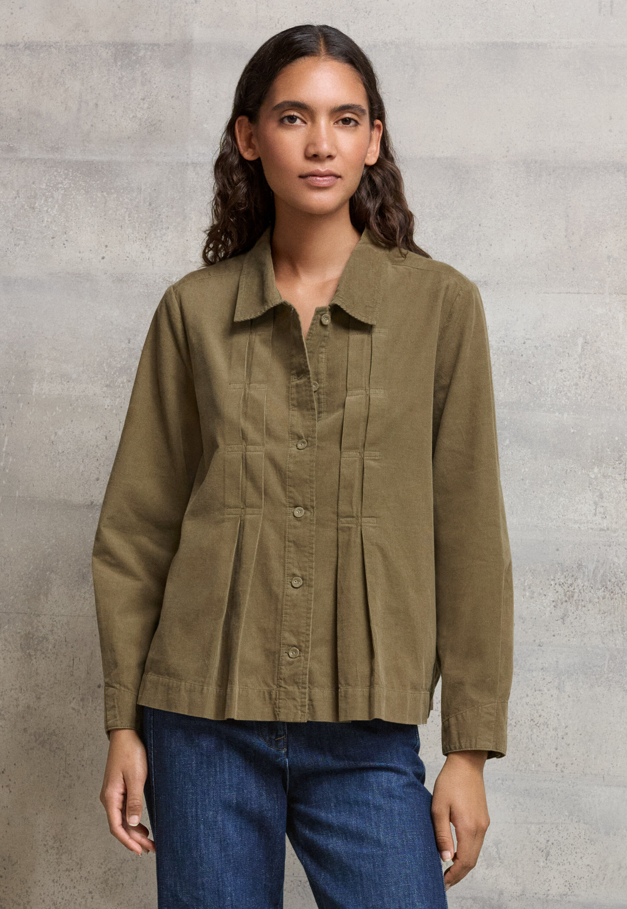 Tuck-front shirt