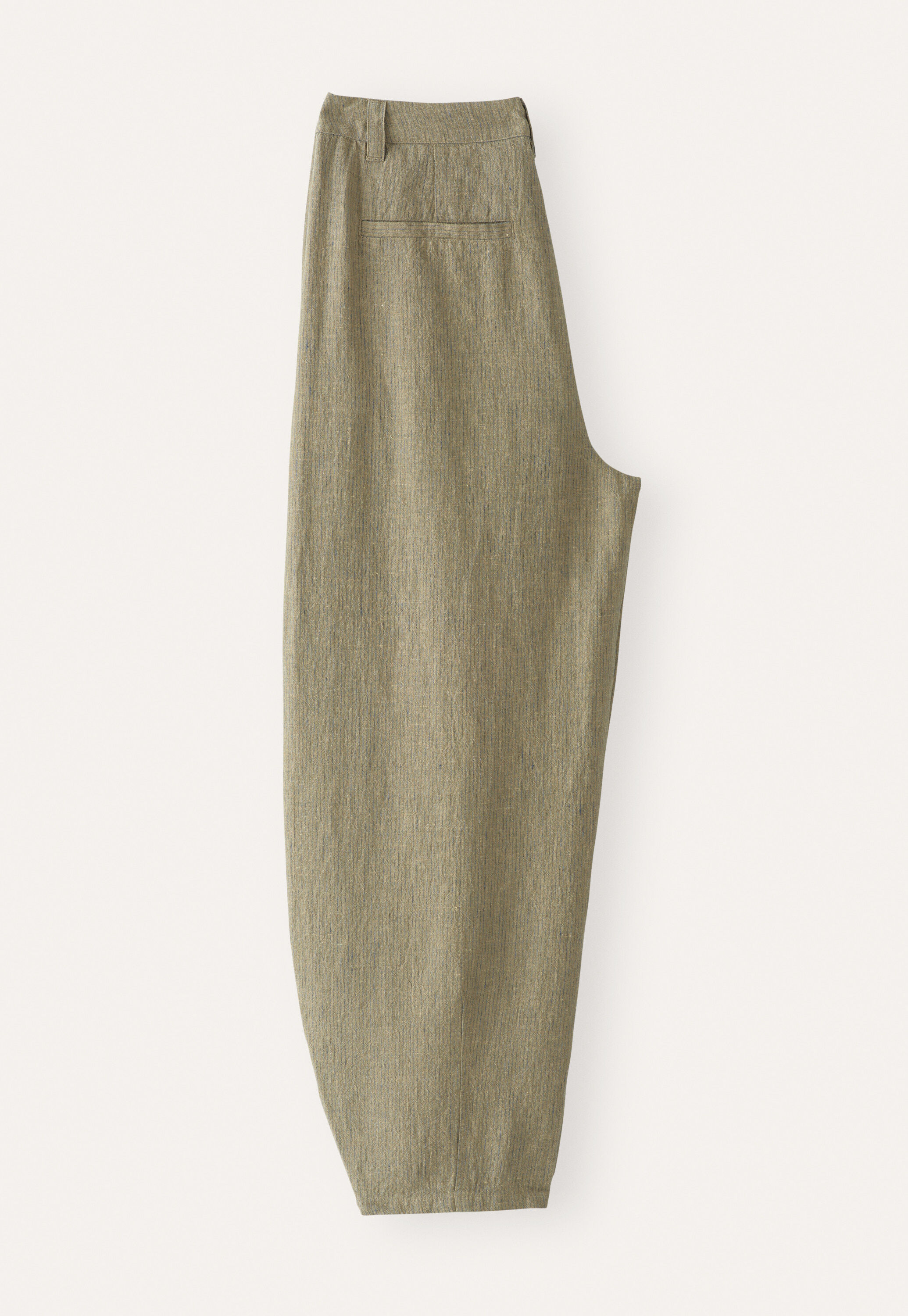 Striped dart-hem trousers