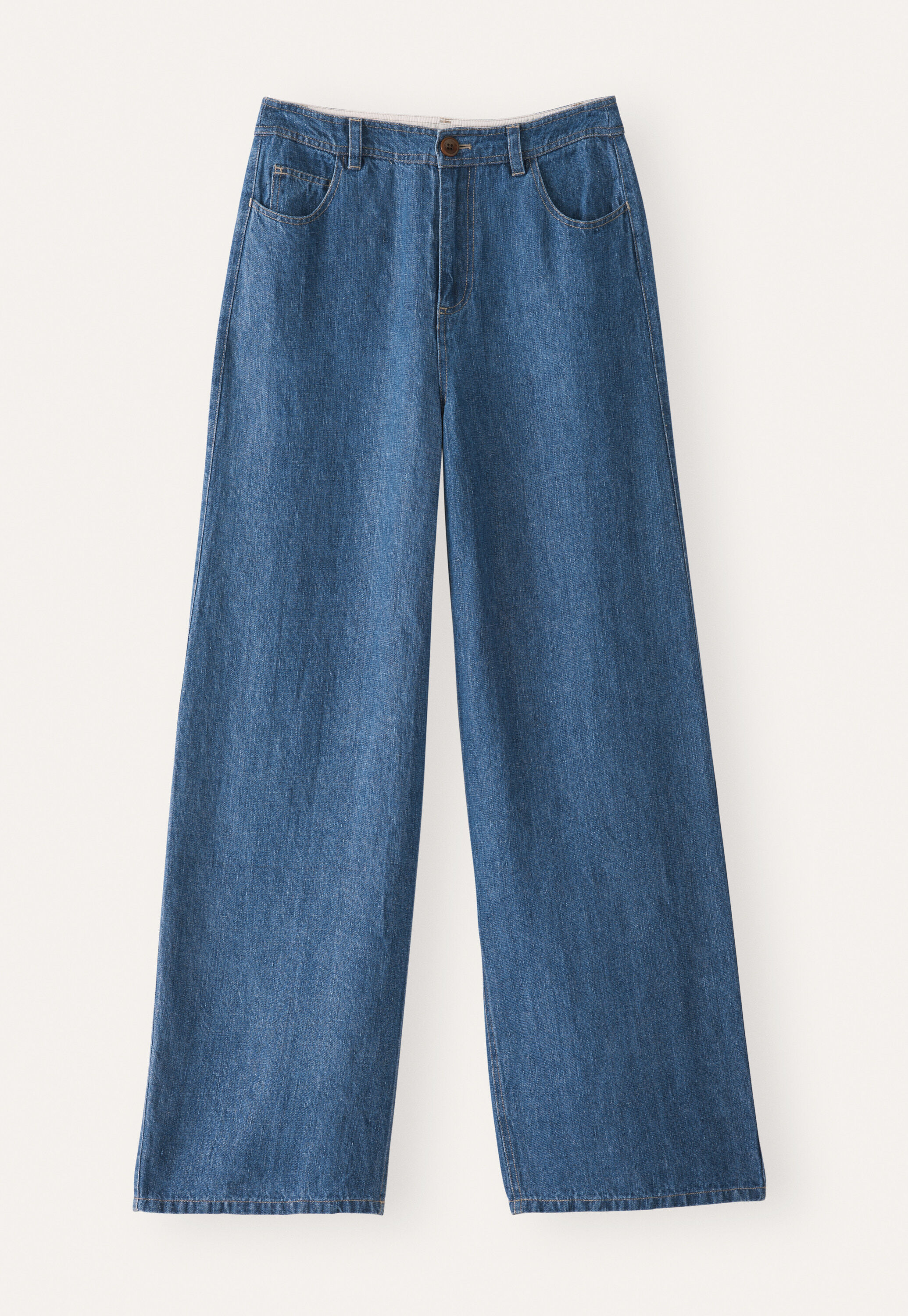Indigo linen jeans