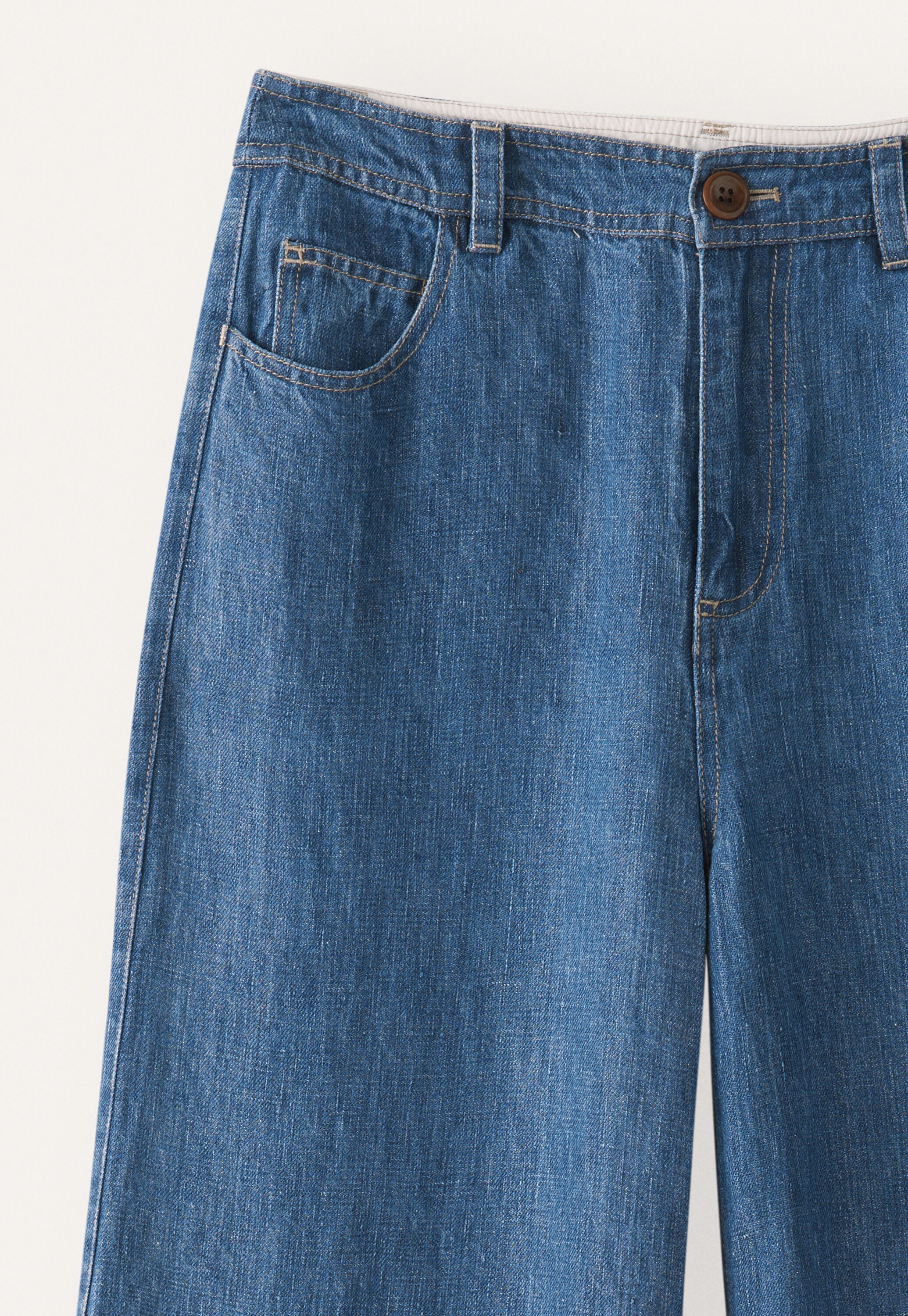 Indigo linen jeans