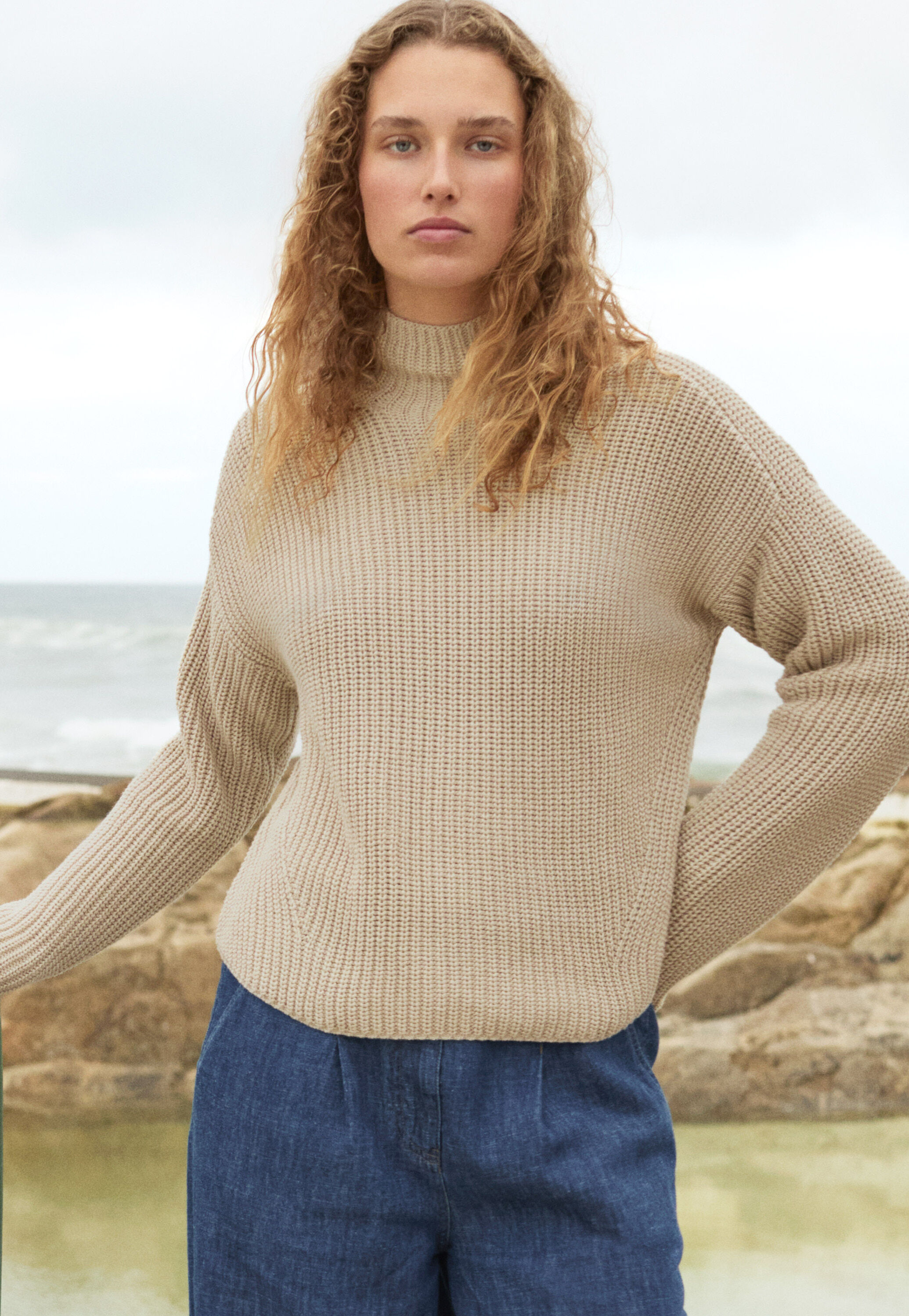 Funnel-neck sweater