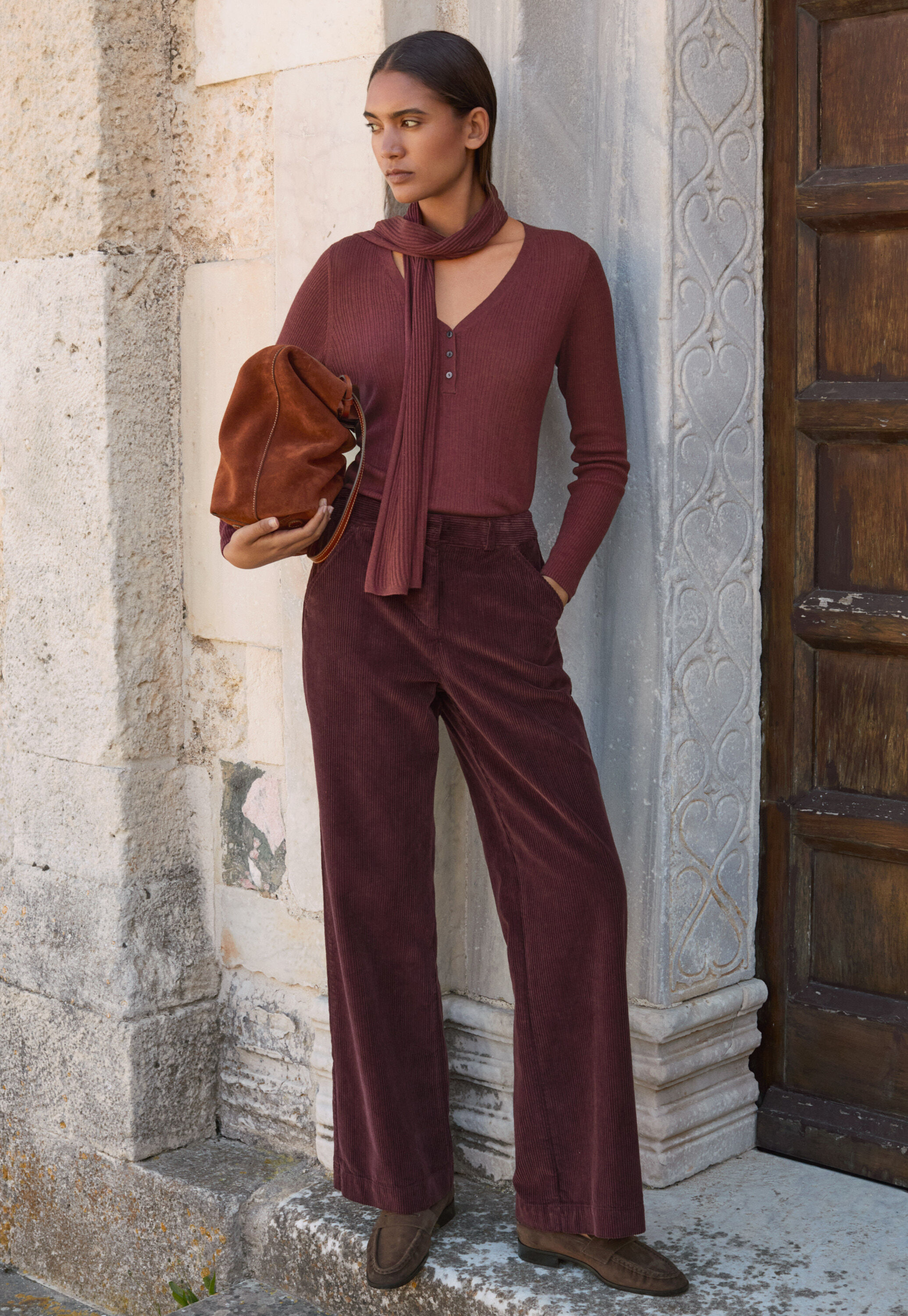 Straight-leg cord trouser