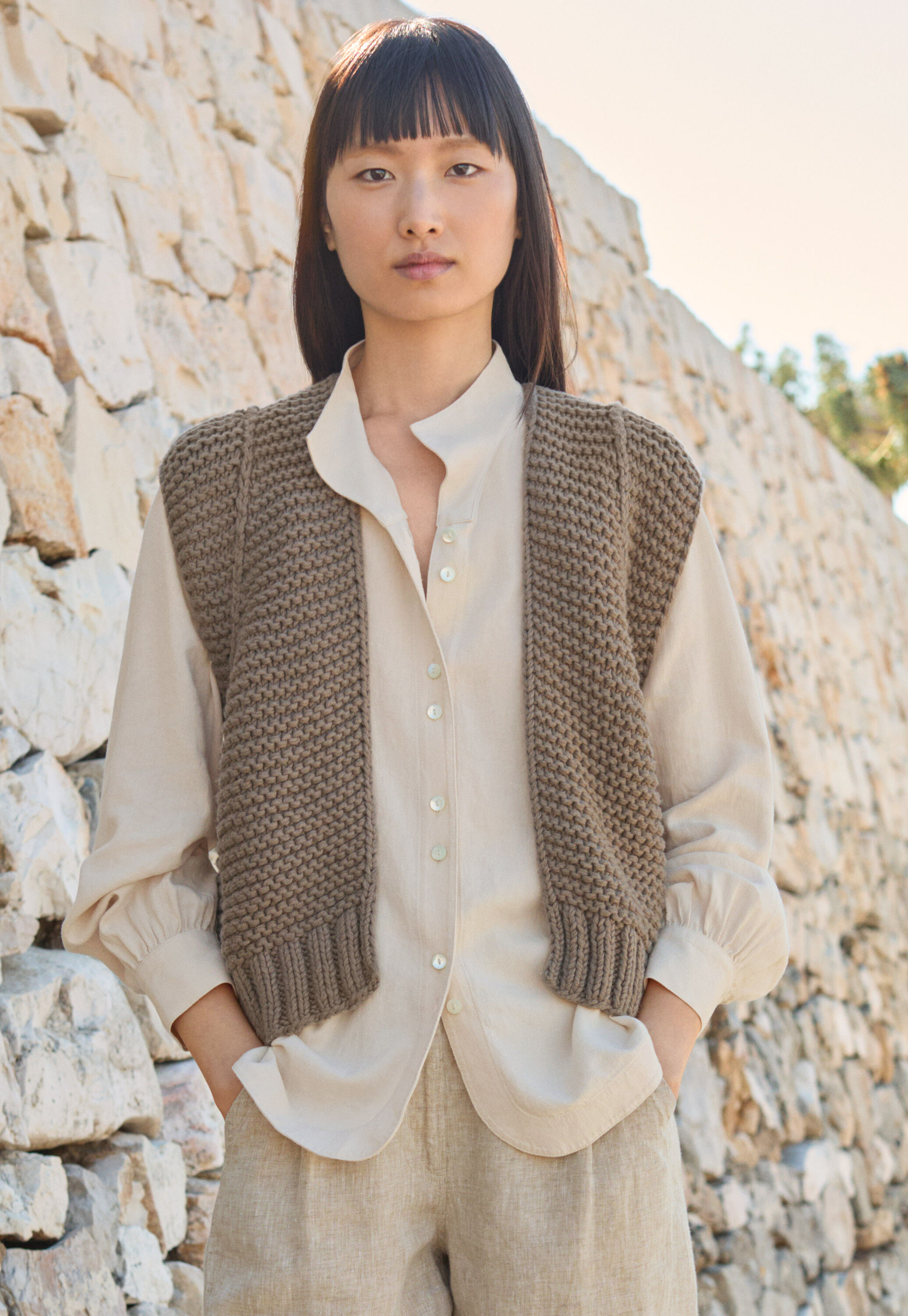 Hand-knitted cardigan