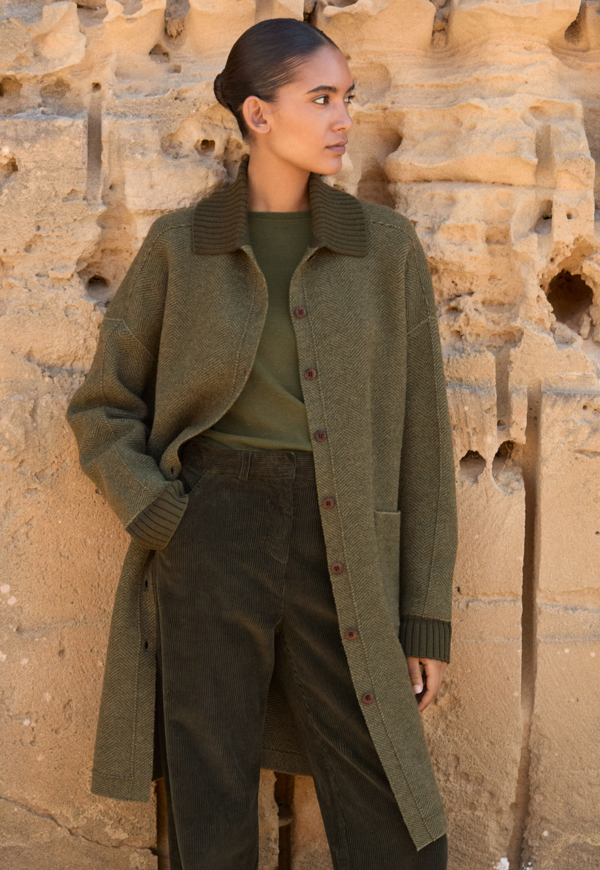 Herringbone coatigan