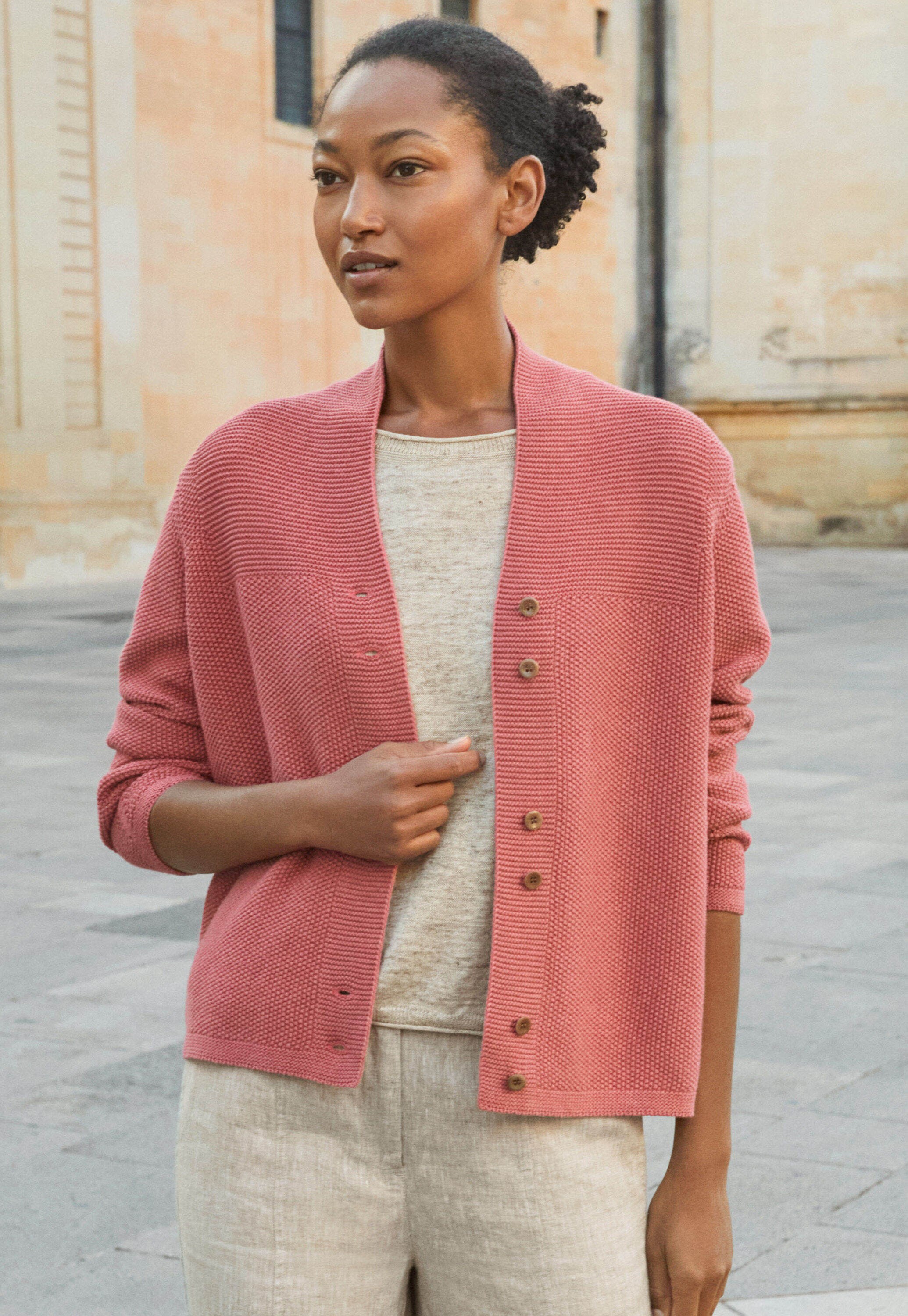 Hand-knitted cardigan