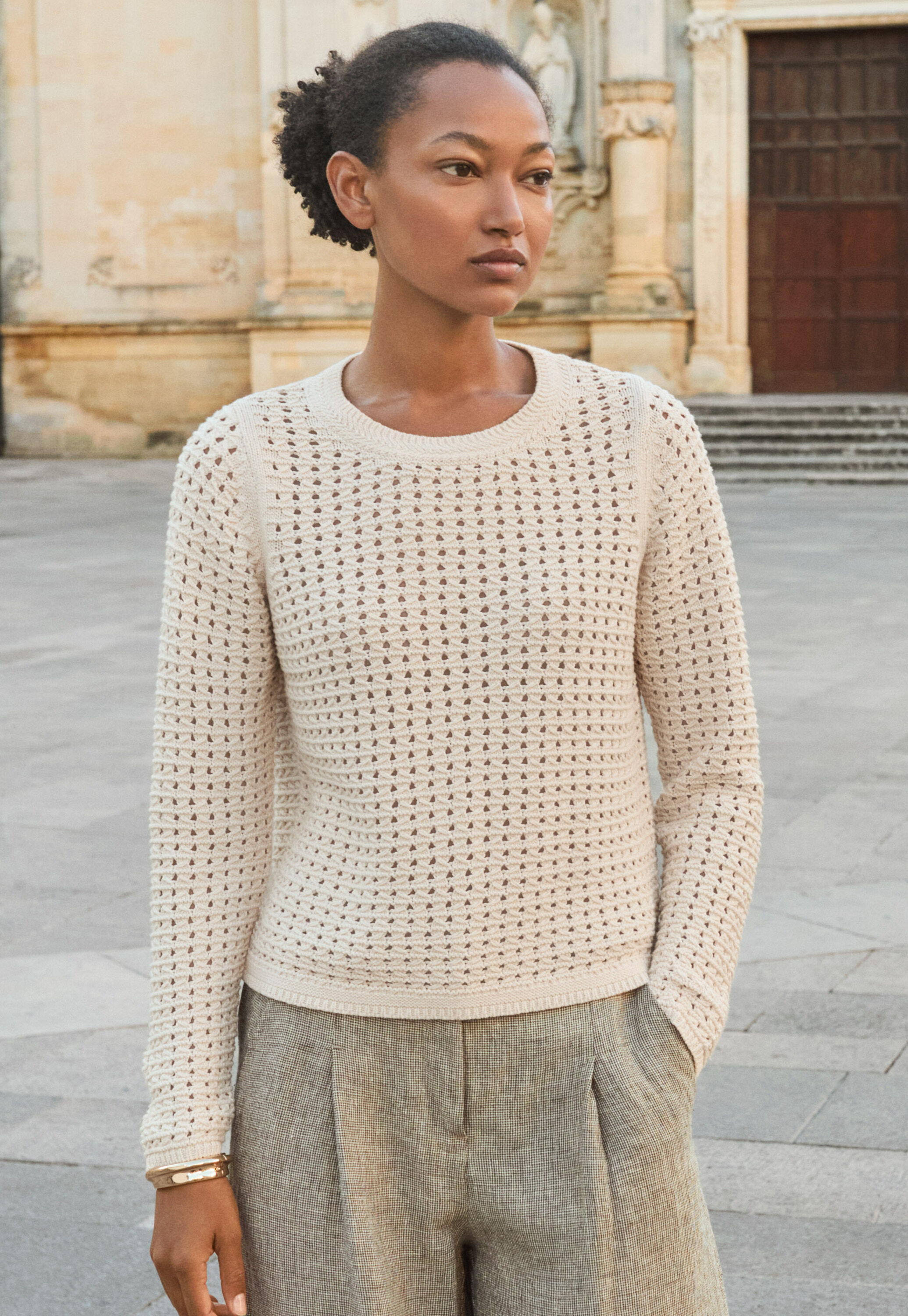 Hand-knitted cardigan